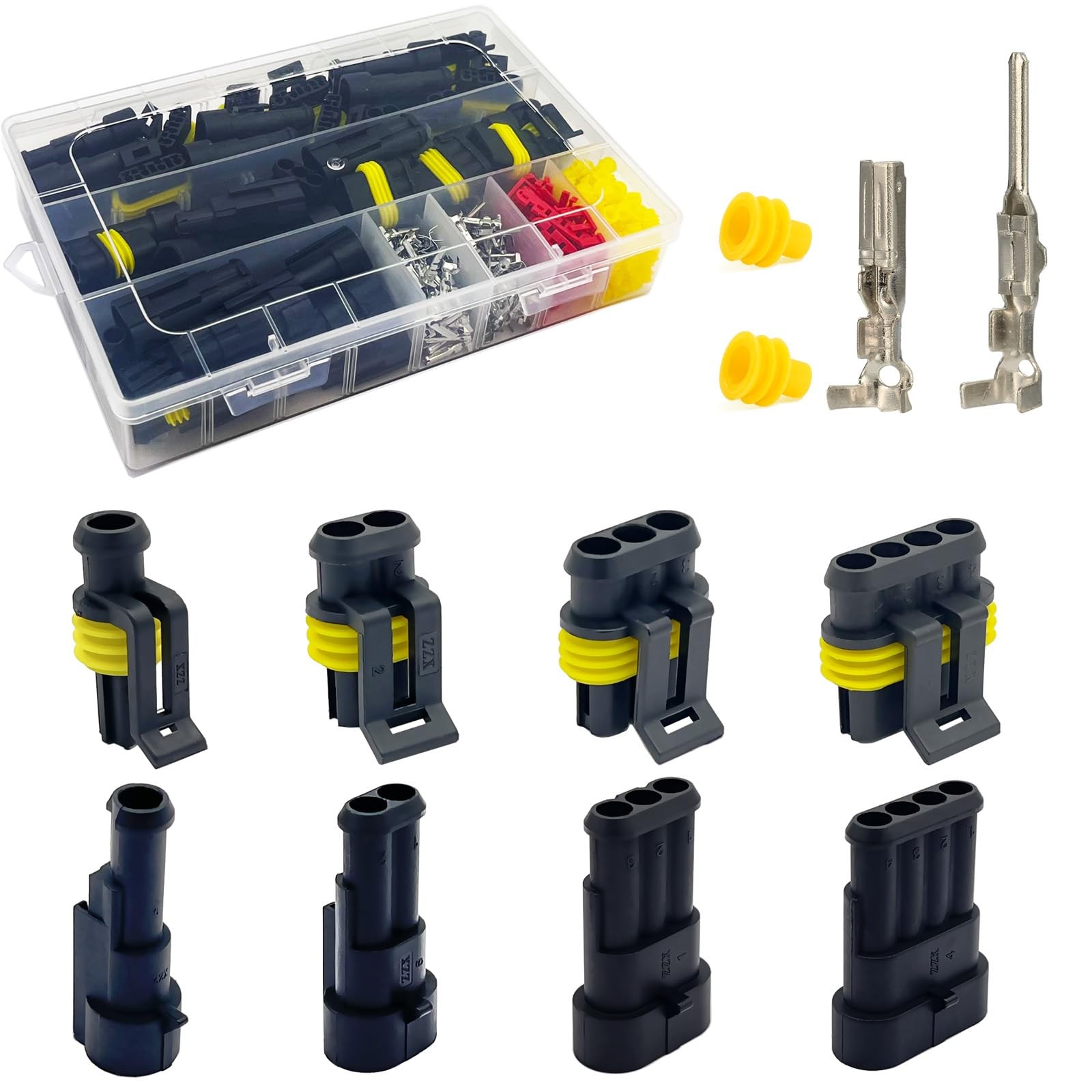 Twippo 352Pcs Waterproof Car Electrical Connector universal, 352 Pcs