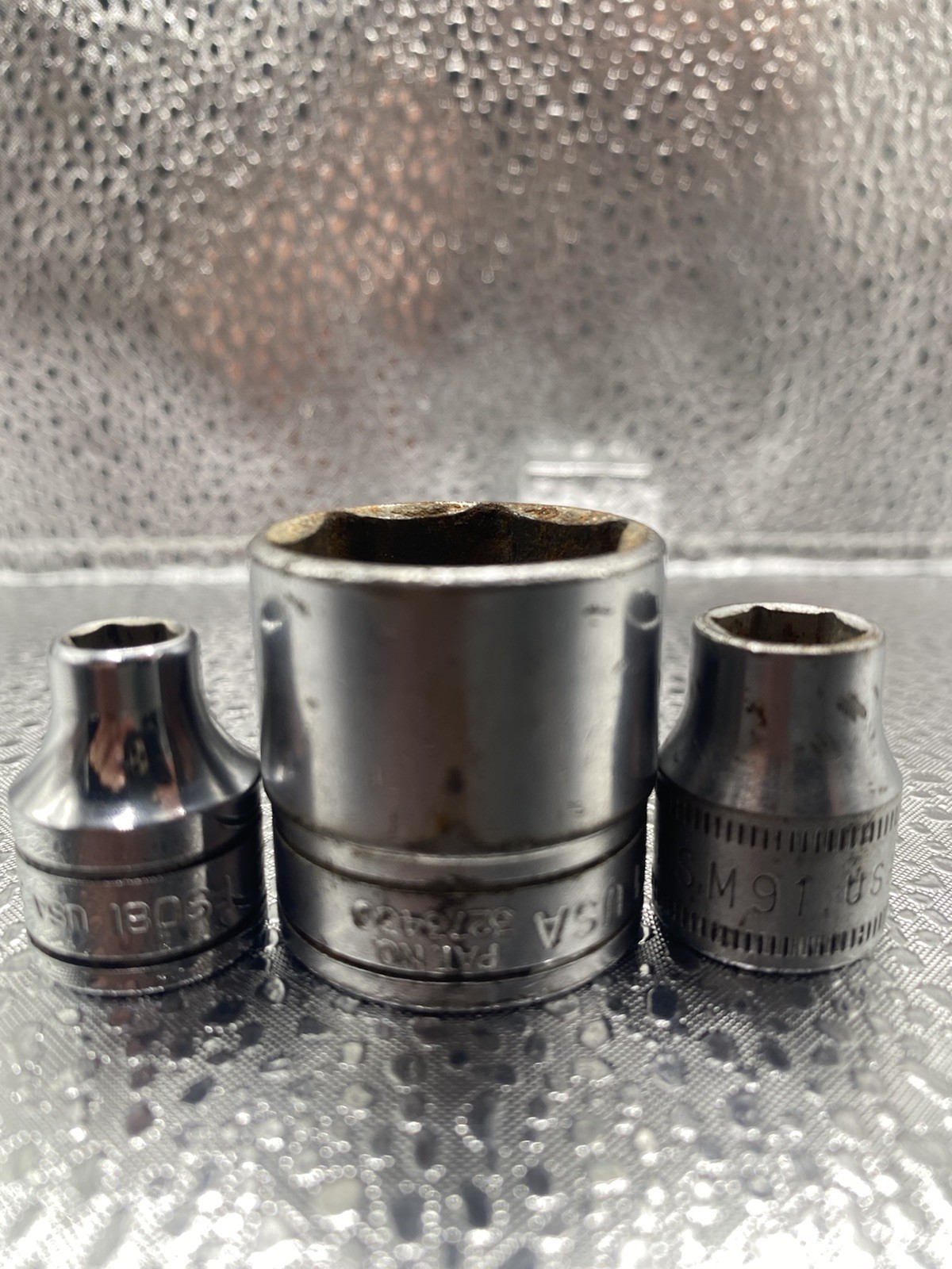 Bundle Lot of 3 Snap-On 3/8 Drive FS081 1/4″ Shallow Socket 9 FSM91 FS281 7/8