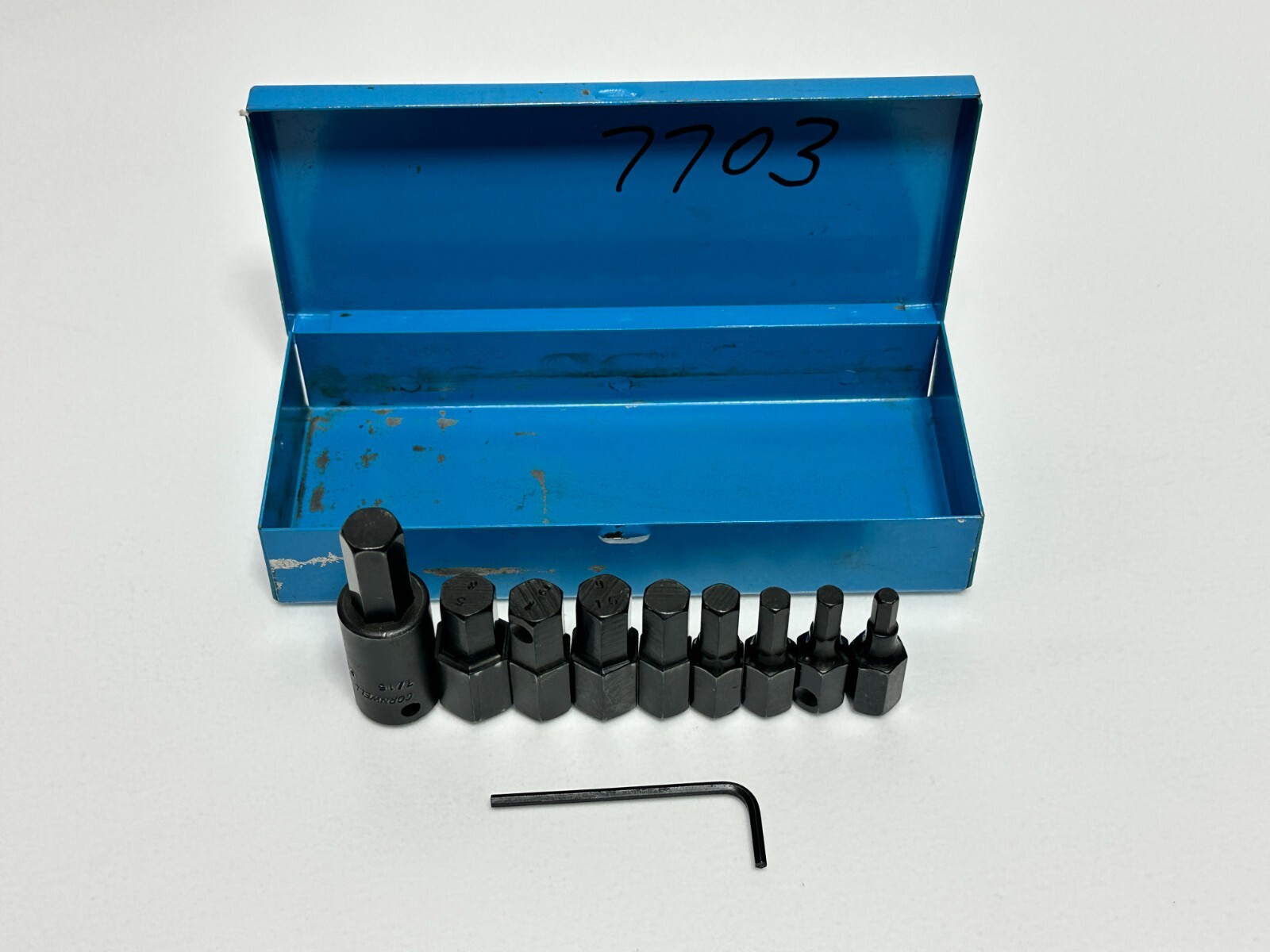 Cornwell Tools USA SKA-211S 3/8” Drive 11pc SAE Hex Bit Set in Blue Metal Case