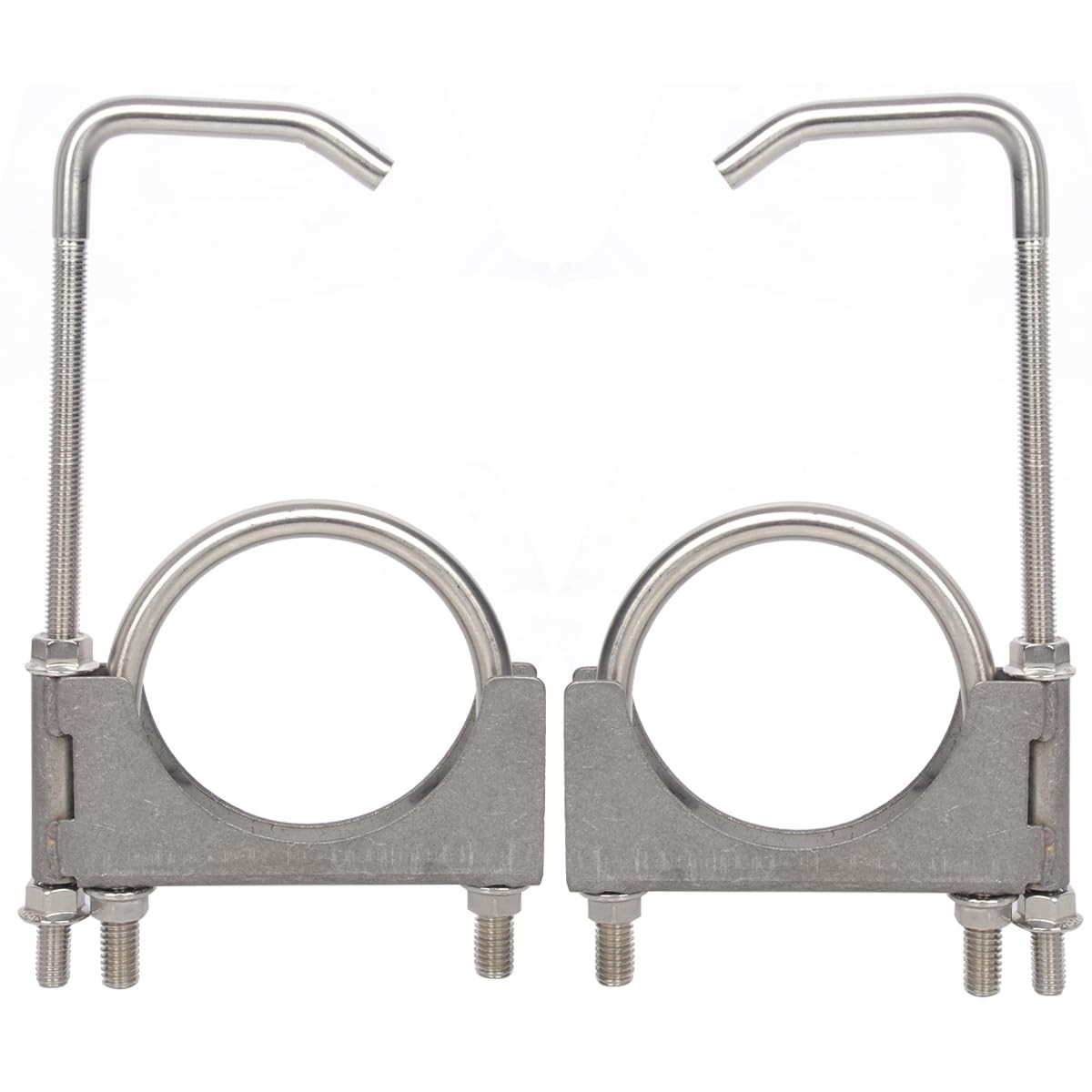 3-1/2″ Stainless Steel Exhaust Clamp with Hanger Rod for 3.5″ Pipes
