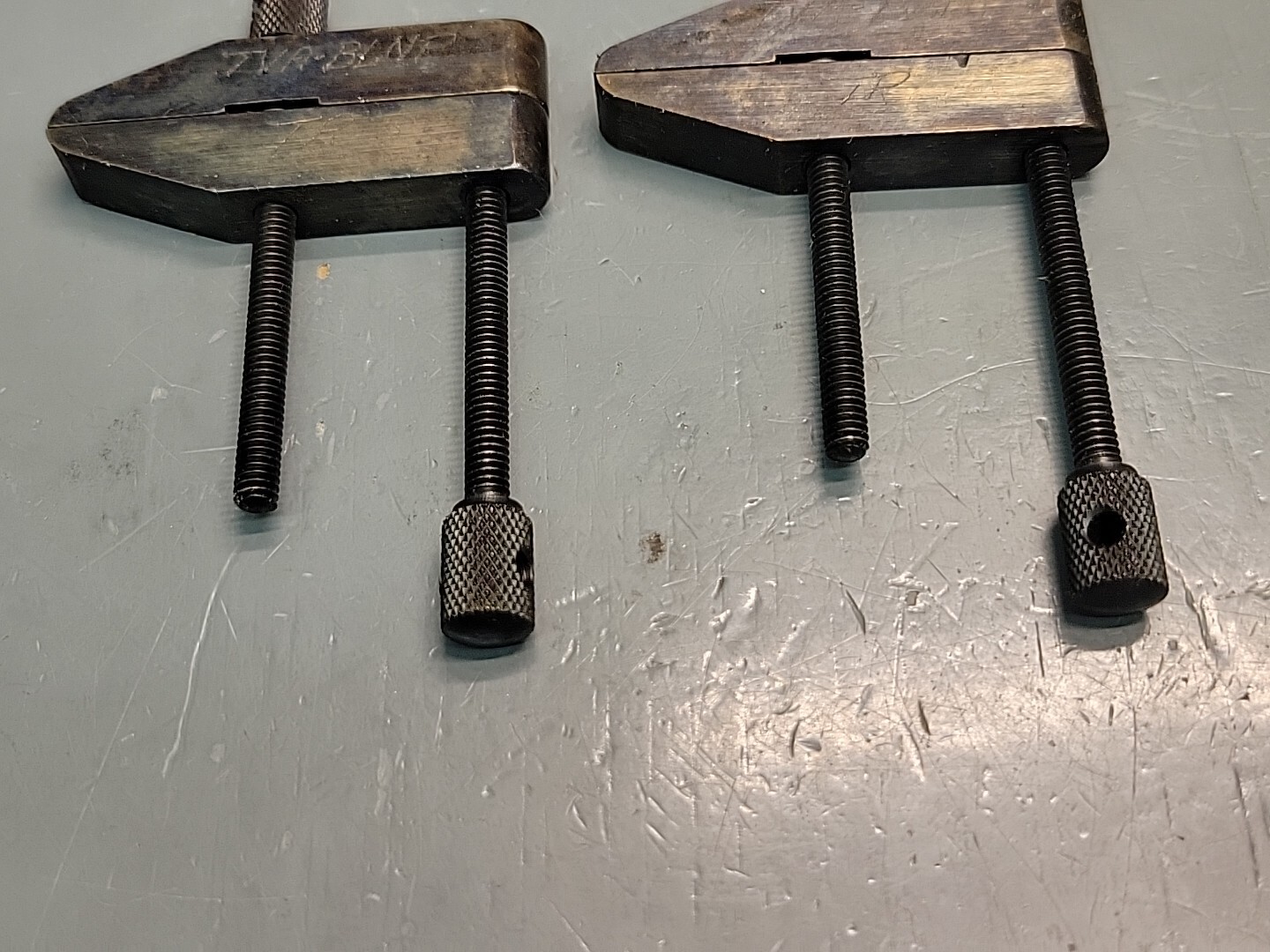 L. S. Starrett Machinist Parallel Clamps # 161A 2 Clamps W/ Owner Mark NOS