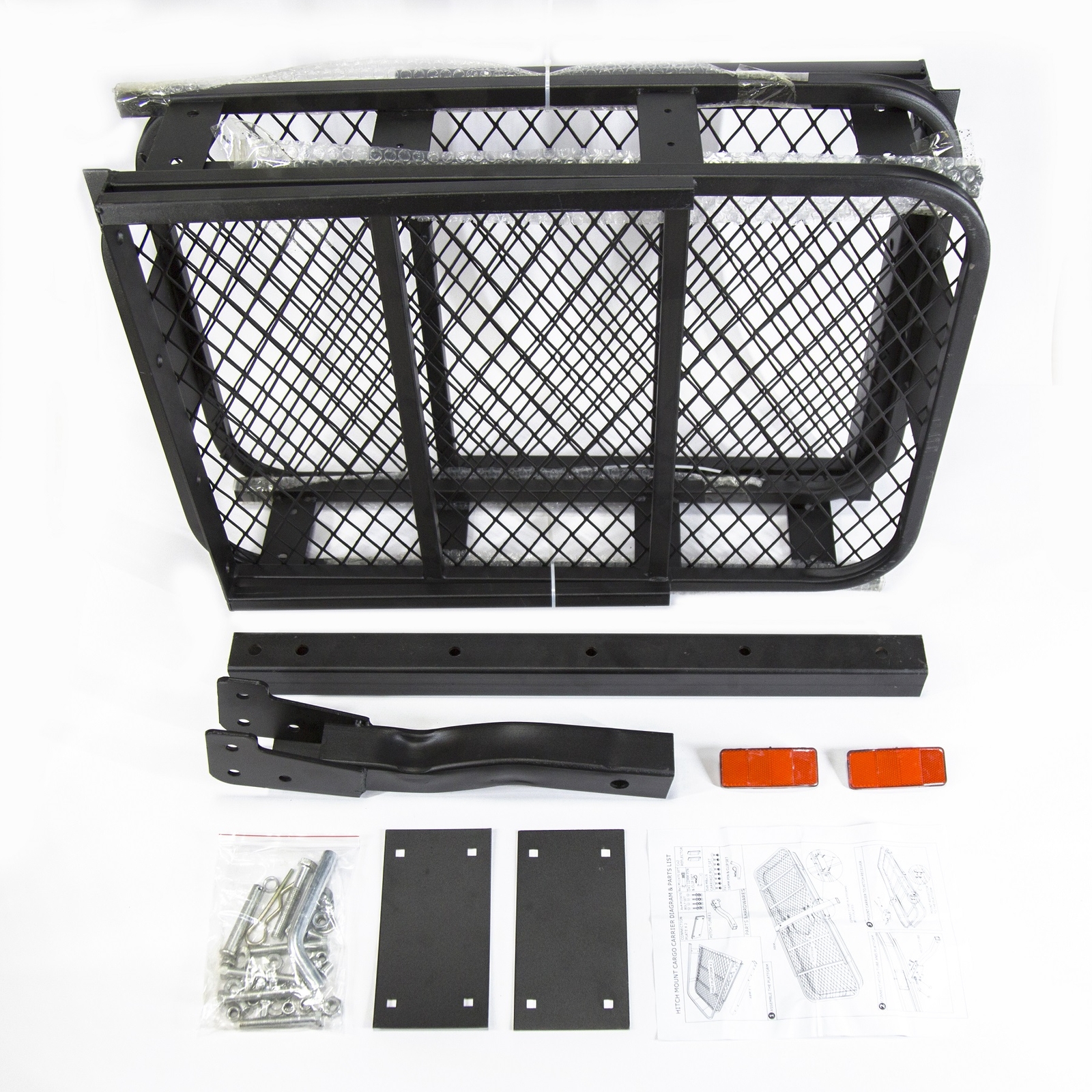 60″x20″ Cargo Carrier Basket Rack Fits 2″ Trailer Tow Hitch Receiver Foldable