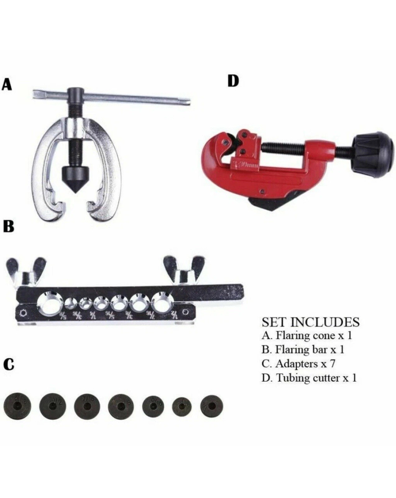 Double Flaring Brake Line Tool Kit Tubing Mini Pipe Cutter for Car Truck