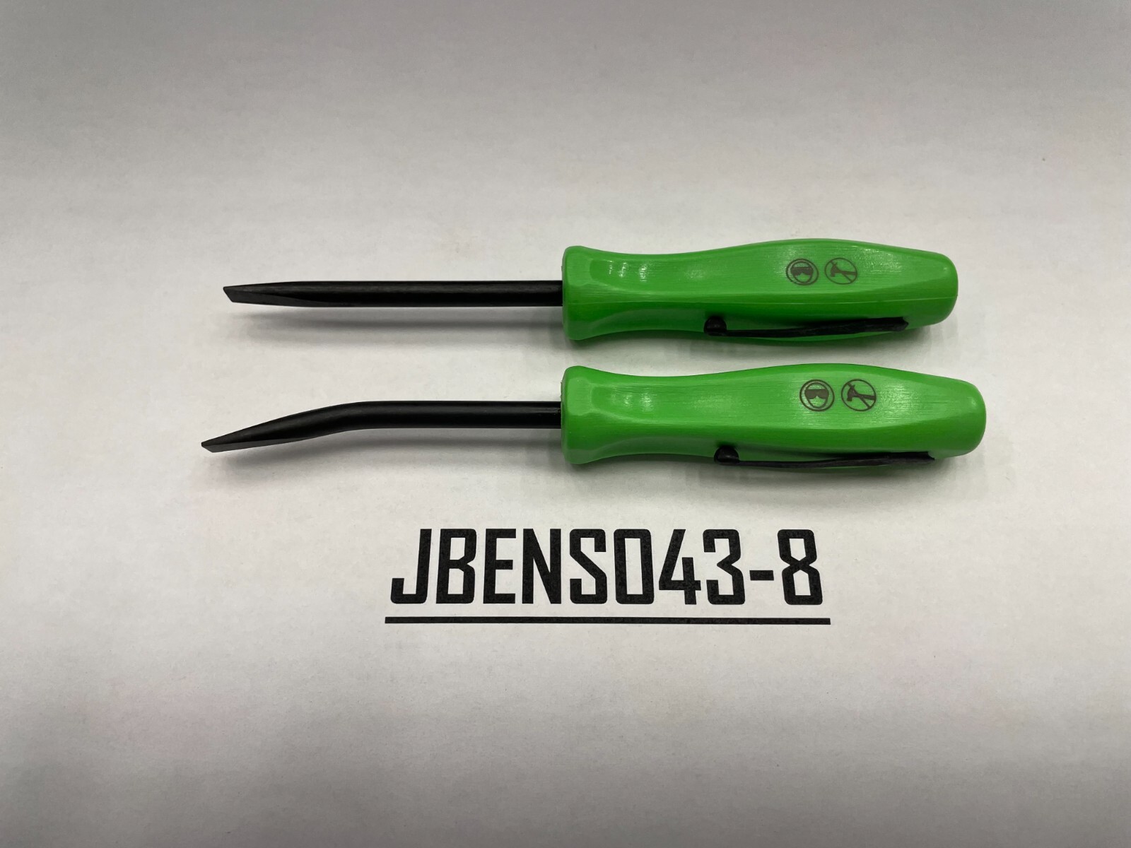 Snap-on Tools USA NEW 2pc GREEN 5″ Length Straight & Bent Mini Pocket Prybar Set