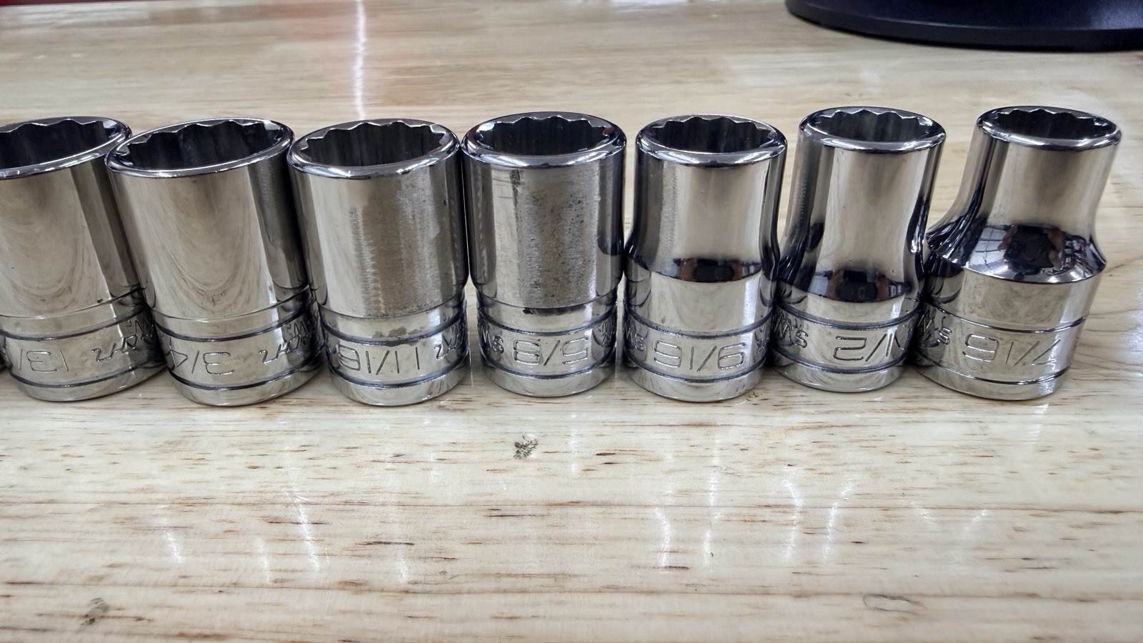 Snap-On USA Socket 12-Point 1/2″ Drive Chrome Shallow New Logo – Choose SAE Size
