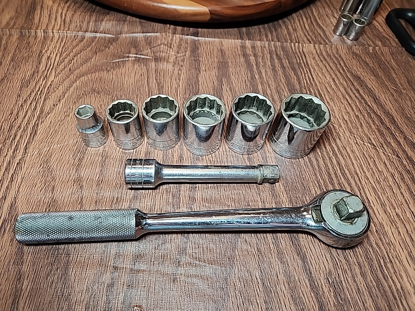 Vintage SK Tools 1/2″ Drive 8pc Socket Set 7/16″ – 1-1/4″ USA + Ratchet & Exten