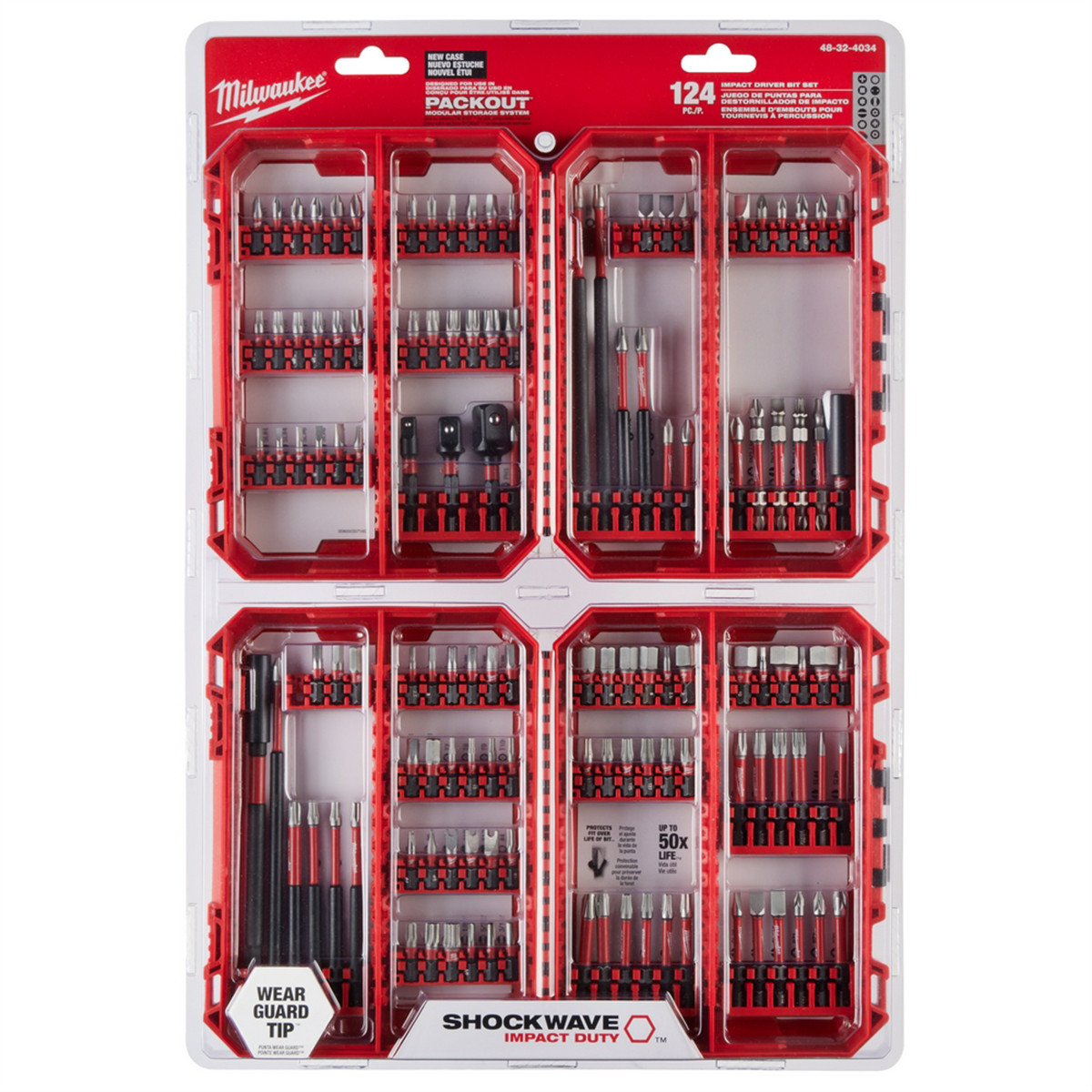 Milwaukee Tool SHOCKWAVE Impact Duty Driver Bit Auto Set &hyphen; 124PC