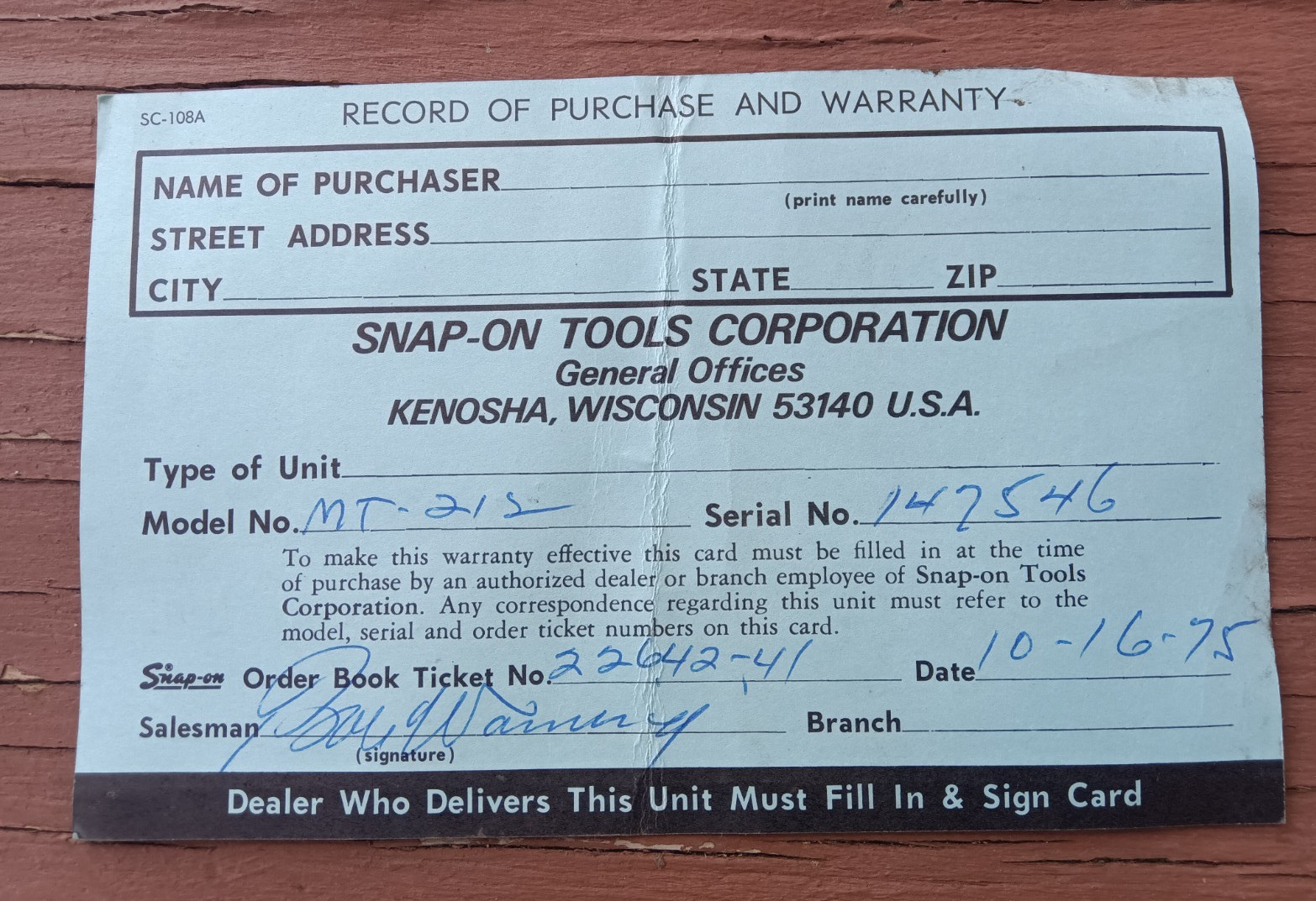 TESTED 1975 SNAP-ON MT 212 12 VOLT TIMING LIGHT w/ CASE, SALES DOCUMENTATION!!!!