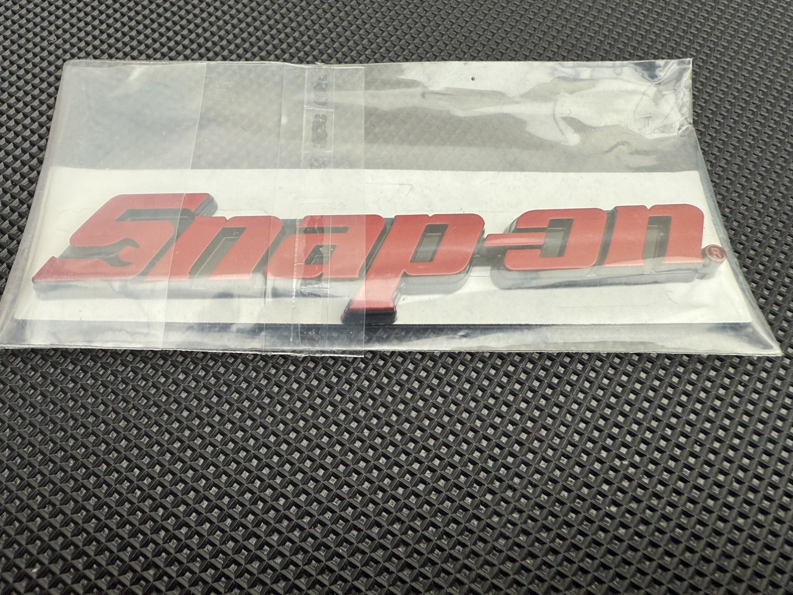 New Snap On LOGO 8” RED METAL Toolbox Roll Cab Badge Logo Emblem Sticker Decal