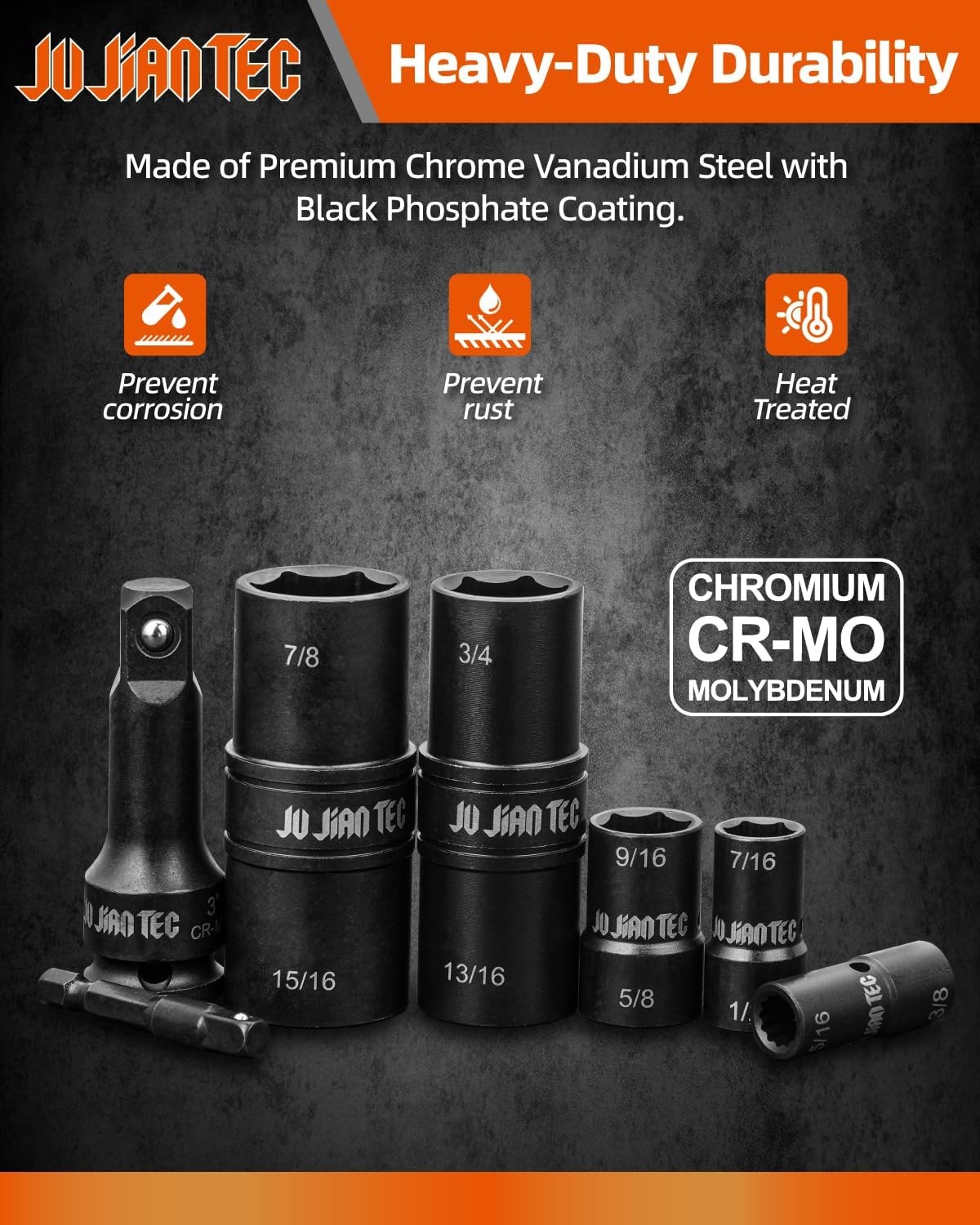 Impact Socket Set, 7 Piece, Driver Flip Socket, Five Sockets with…