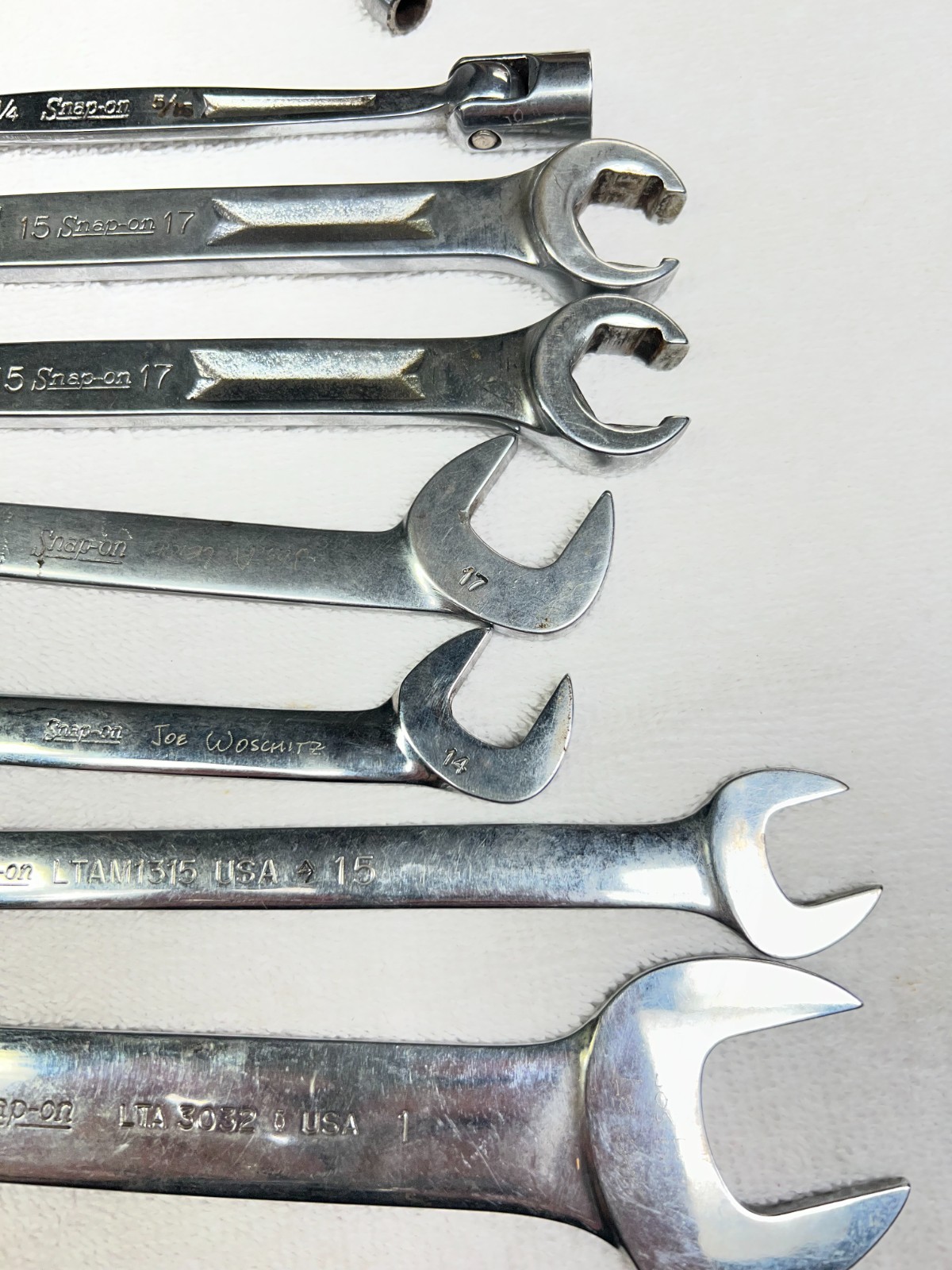 Snap On wrenches Open end/Flare/L shaped some are SAE some Metric Lot of 9