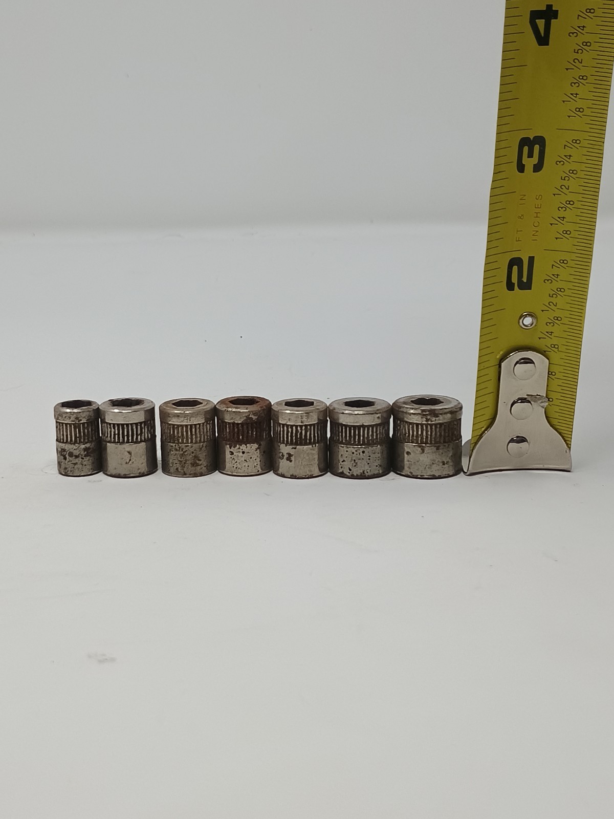 Vintage Hex Drive Socket Set with Hexagon Allen Wrench & Tray