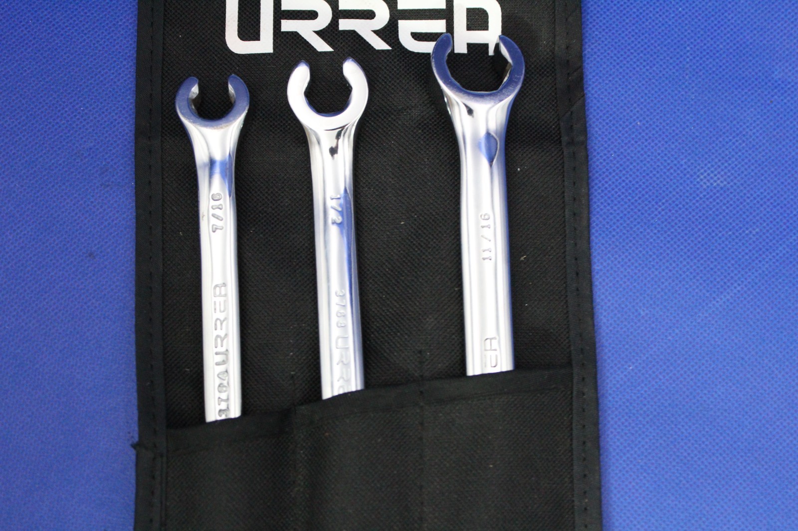 URREA 3760 Full Polished Flare Nut Wrenches, Set of 3Pieces, standard