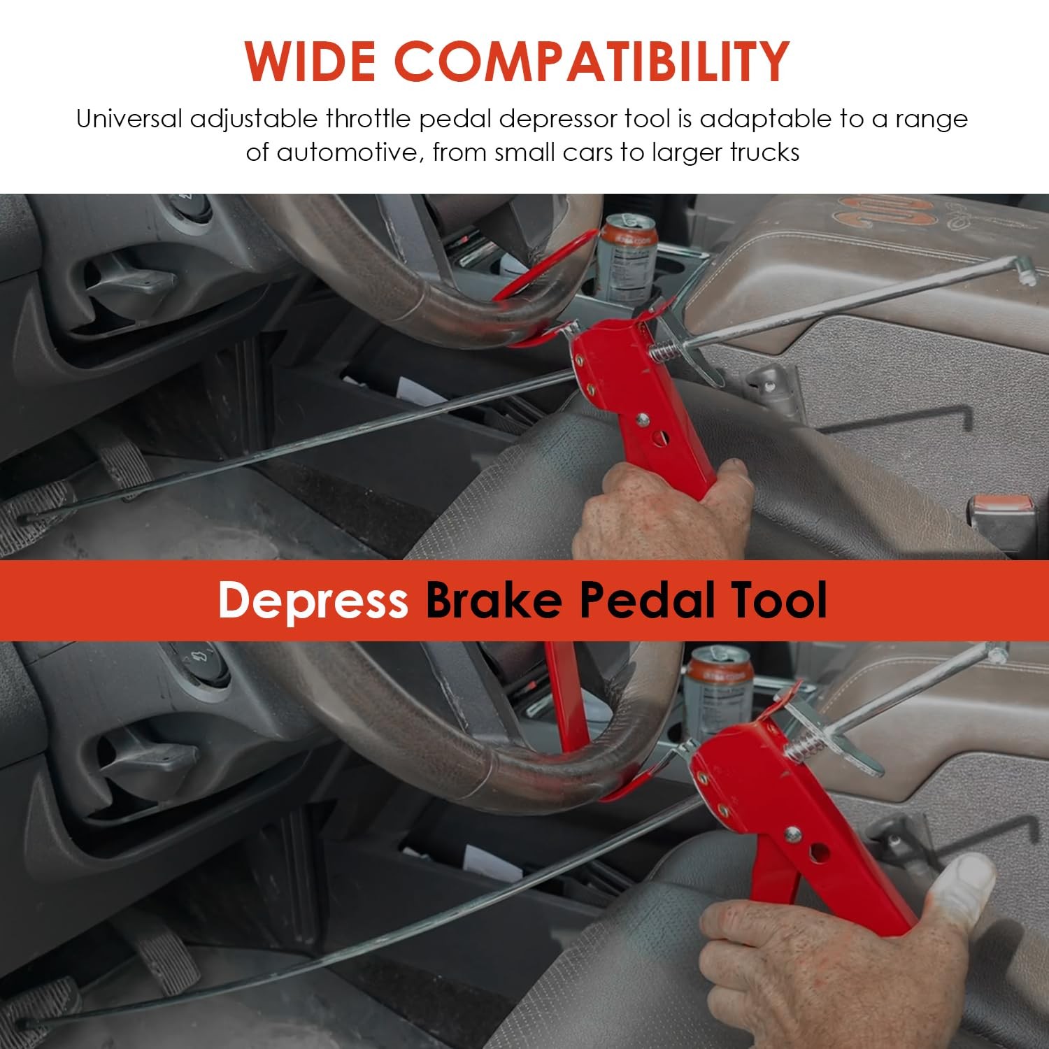 THE393 Universal Adjustable Throttle Pedal Depressor Tool Brake Pedal Depressor