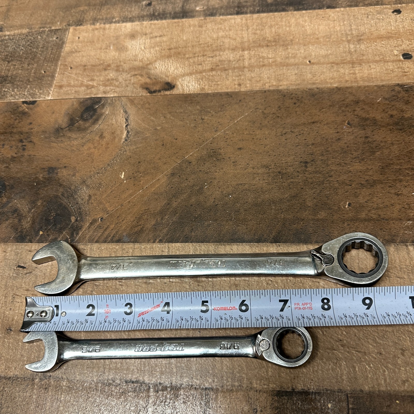 TEQ Pro 9/16″ & 3/4″ Ratcheting Combination Wrench Set SAE
