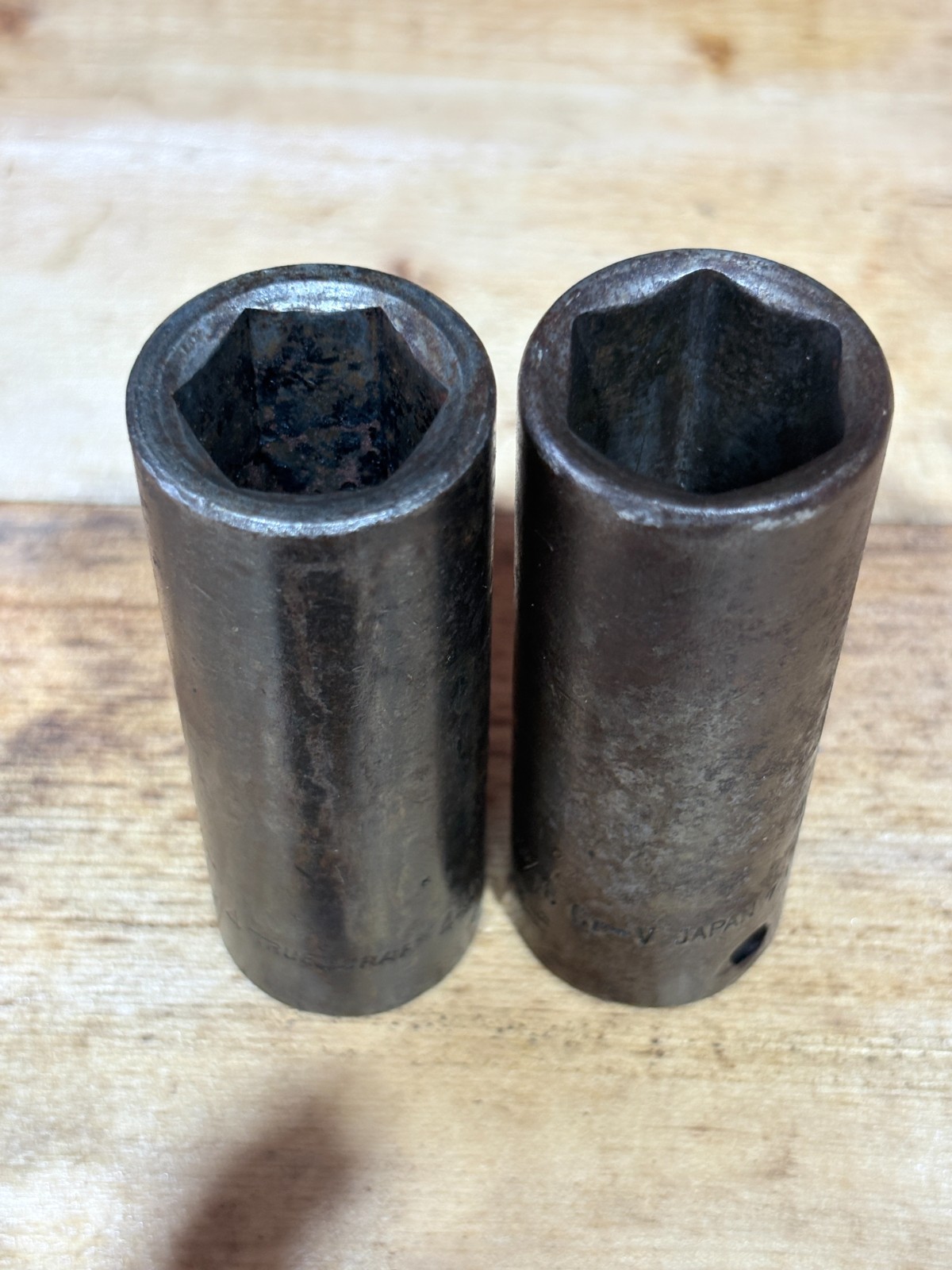 Lot of 2 – 1/2′ Drive Deep Impact Sockets 3/4″ & 13/16″ – 6 Point USA SAE True