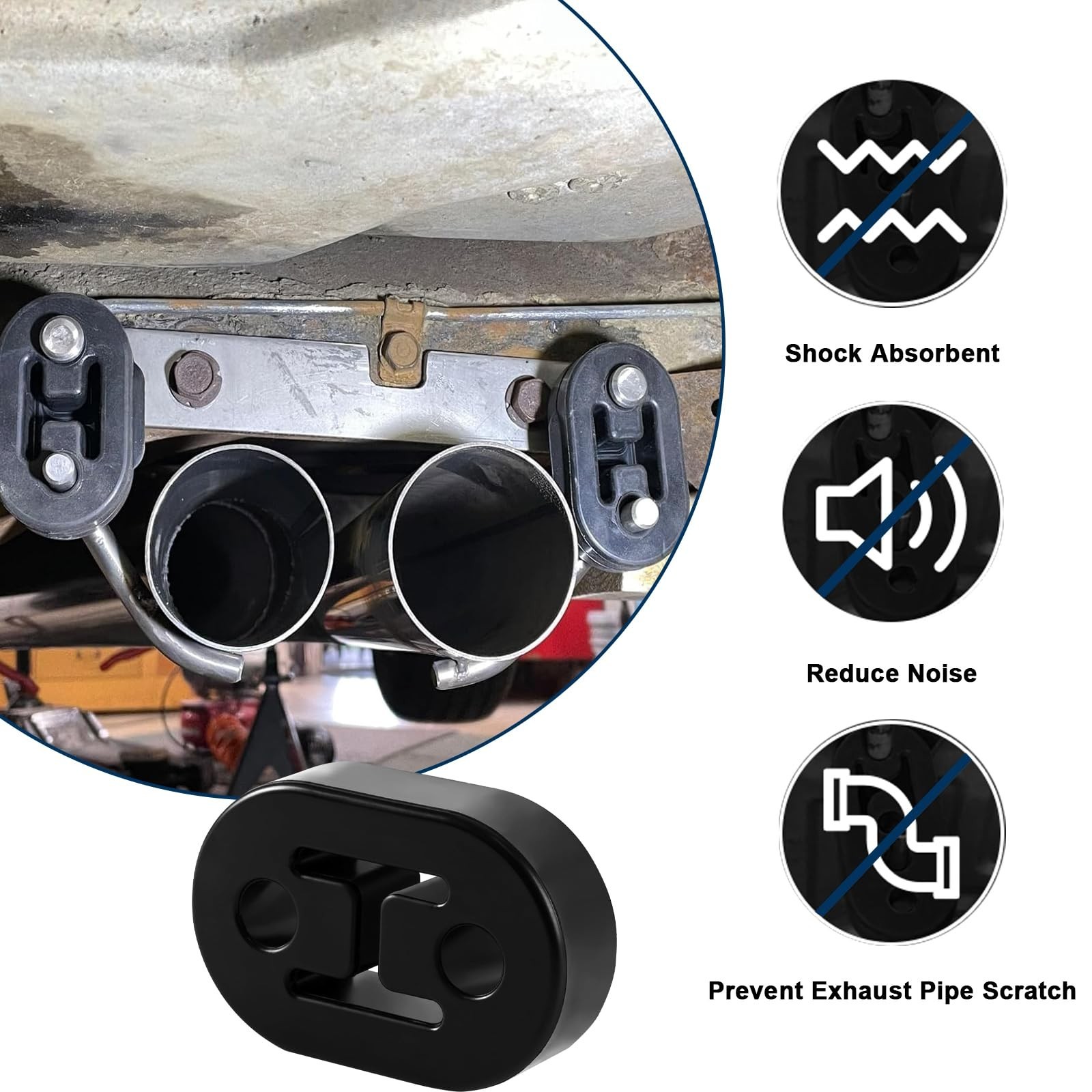 Universal 2.5″ Exhaust Hangers, Stainless Steel Exhaust Clamp with Hanger Rea…