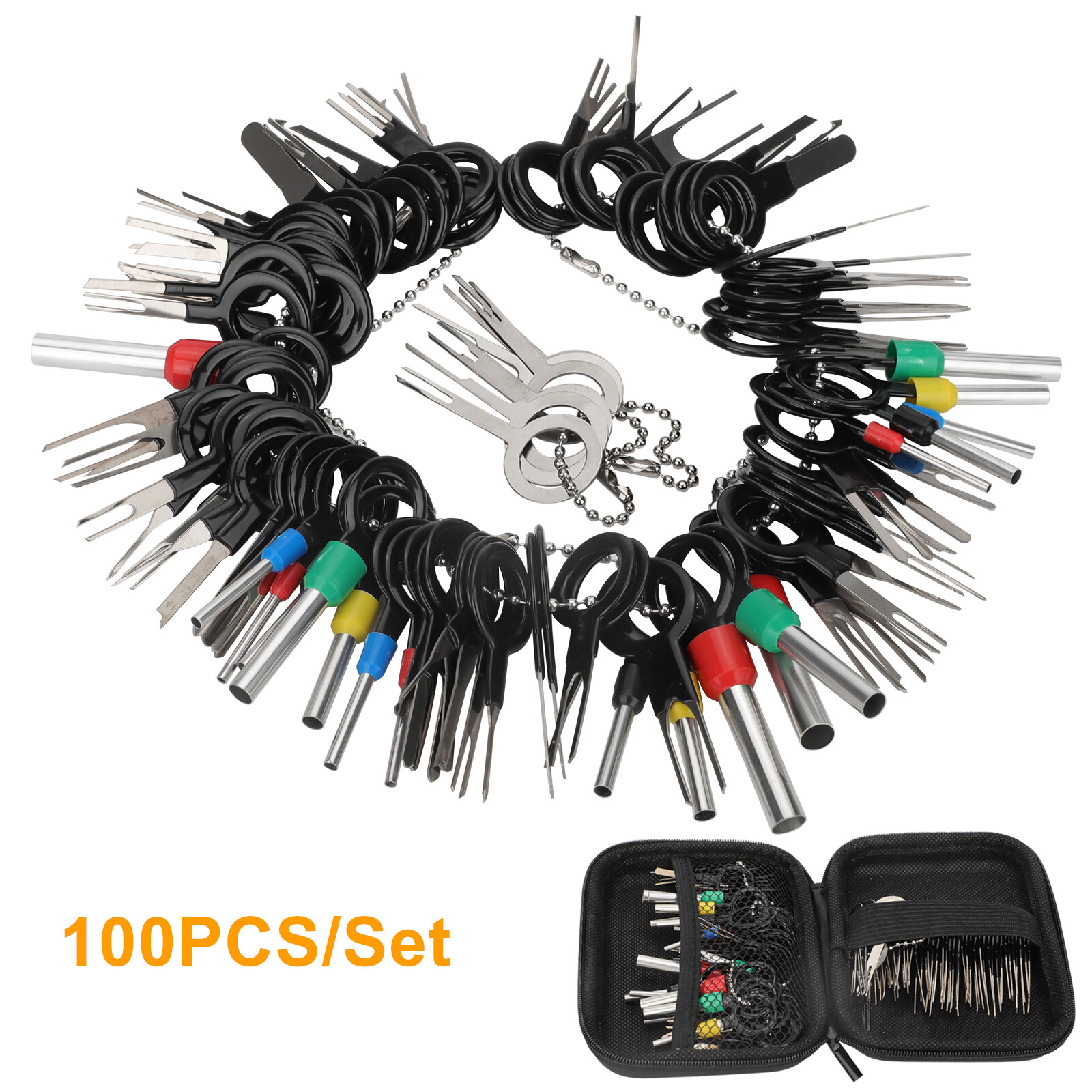 100PCS Wire Terminal Removal Tool Car Electrical Wiring Crimp Connector Pin Key