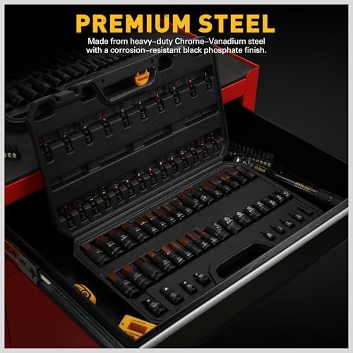 66-Piece Torx & Hex Bit Socket Set, CR-V & S2 Steel, T8-T70 E4-E24, High Torque,