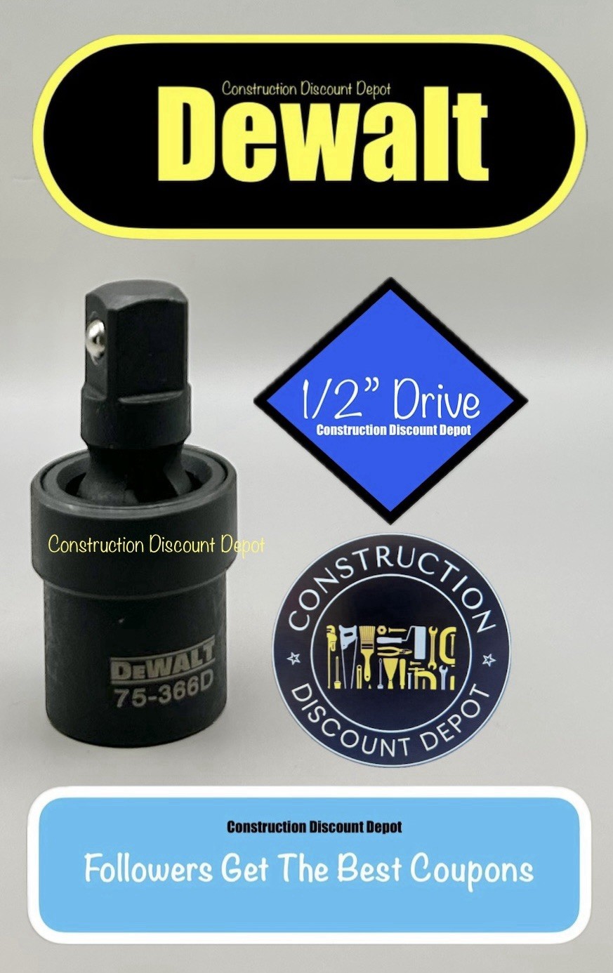 New Dewalt OEM DWMT75366DSP 1/2″ Drive Impact Universal Joint 75-366D