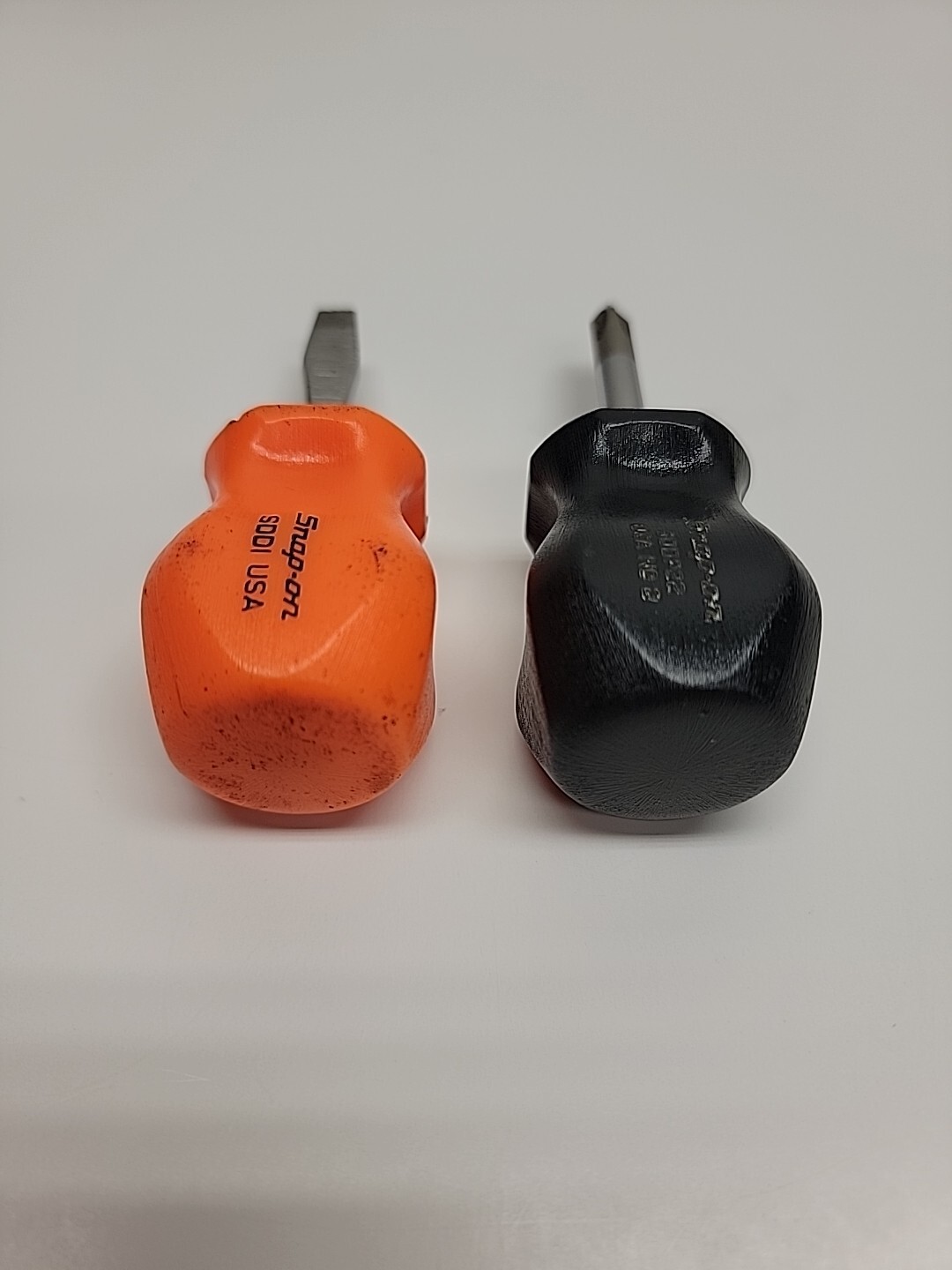 Snap On Tools ORIGINAL Stubby Screwdriver Set SDD1 & SDDP22 Orange/Black Handle