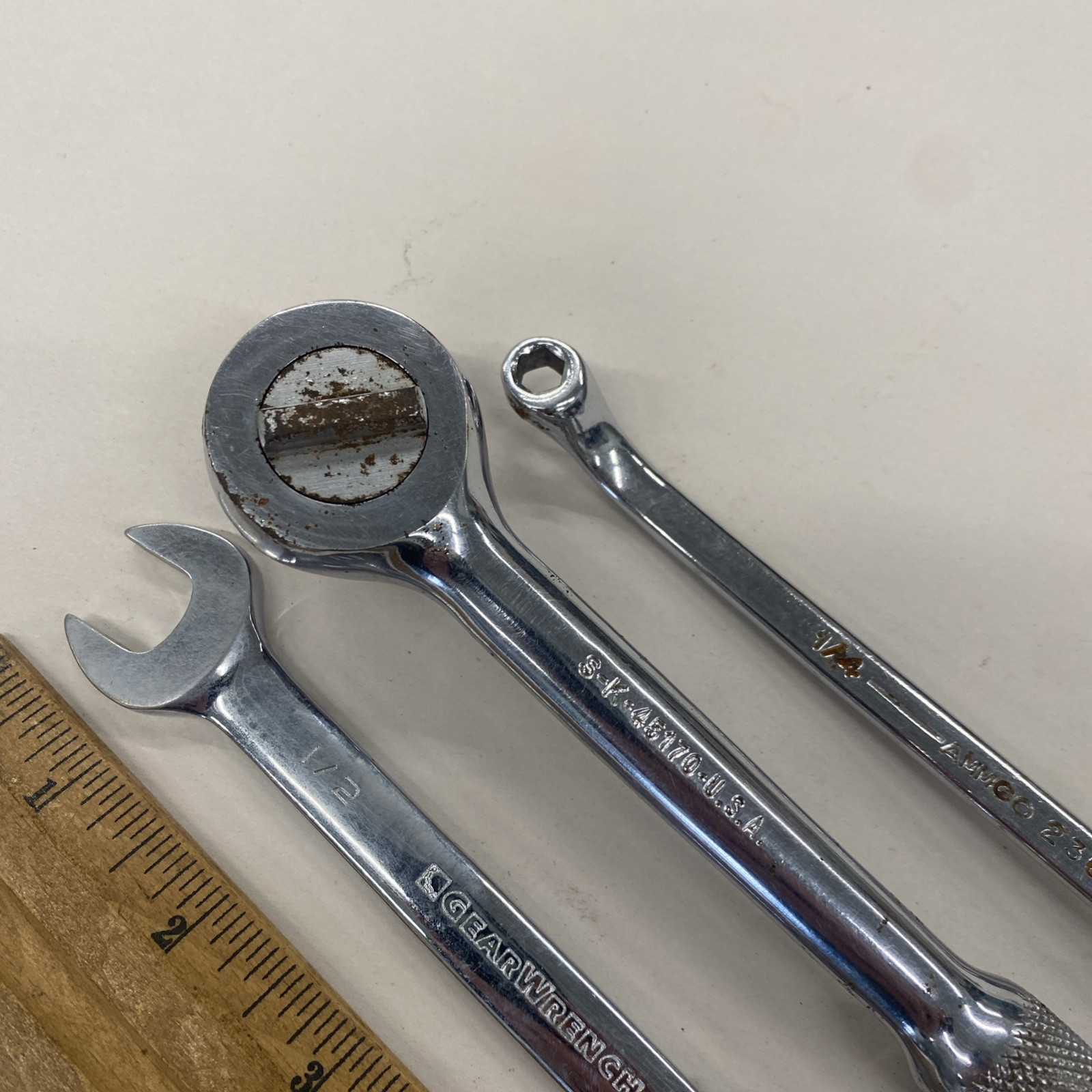 VINTAGE S-K, SK, GearWrench Mac etc. Wrenches/Ratchet Lot of 12, USED READ M0402