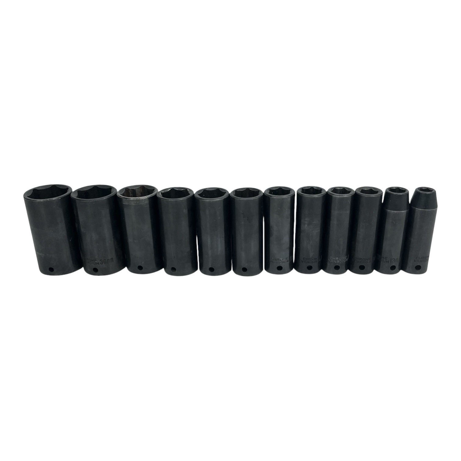Deep Impact Socket Set 1/2″ Drive Chrome Vanadium Black Heavy Duty 12 Pieces