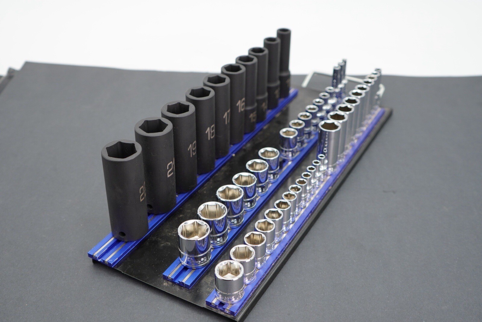Matco Tools ADV Silver Eagle Socket Set Metric Deep Shallow Chrome Impact Rail