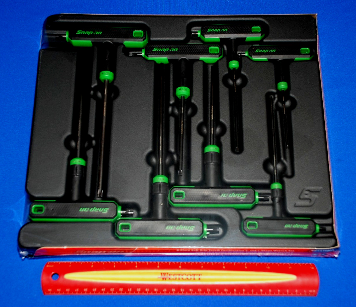 Snap-On NEW 8 Pc Green TORX L-Shaped/T-Shaped Combination Wrench Set (T10-T45)
