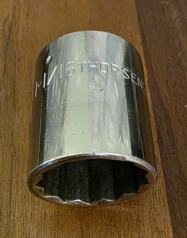 ​Vintage Thorsen 534 1-1/16″ Shallow Socket 1/2″ Drive 12-Point USA Made