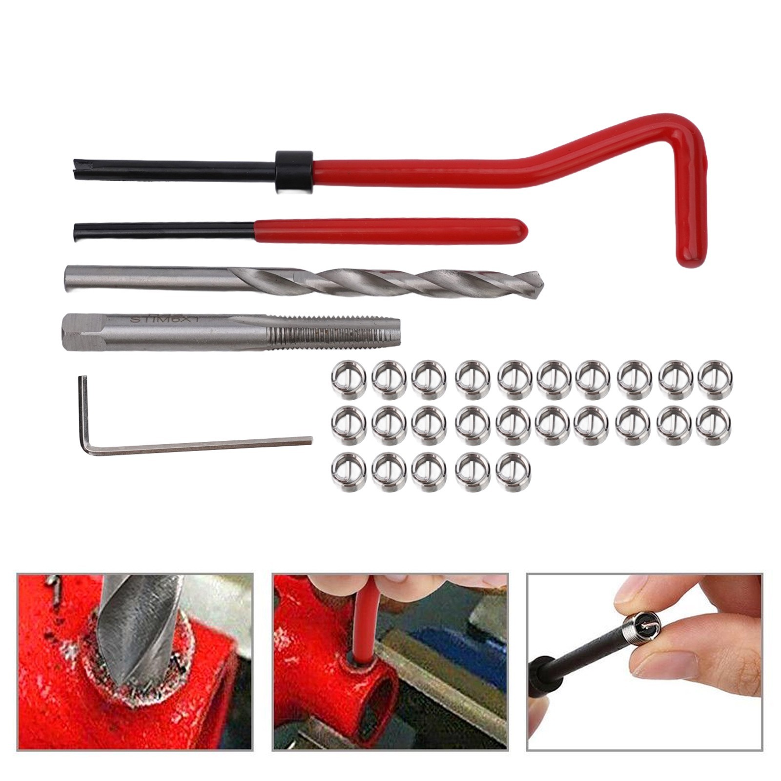 Aluminum And Any Metal Threads That Have Peeled Thread Repair Insert 30Pcs/Set