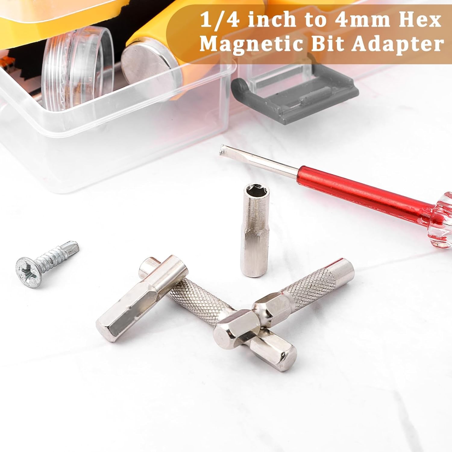4 Pcs Drill Bit Adapter, 1/4 to 4mm Hex Drive Adapter,…