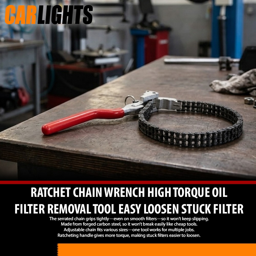 Fittings 60-160mm Heavy-Duty Ratcheting Chain Wrench Oil Filter Change Pipe