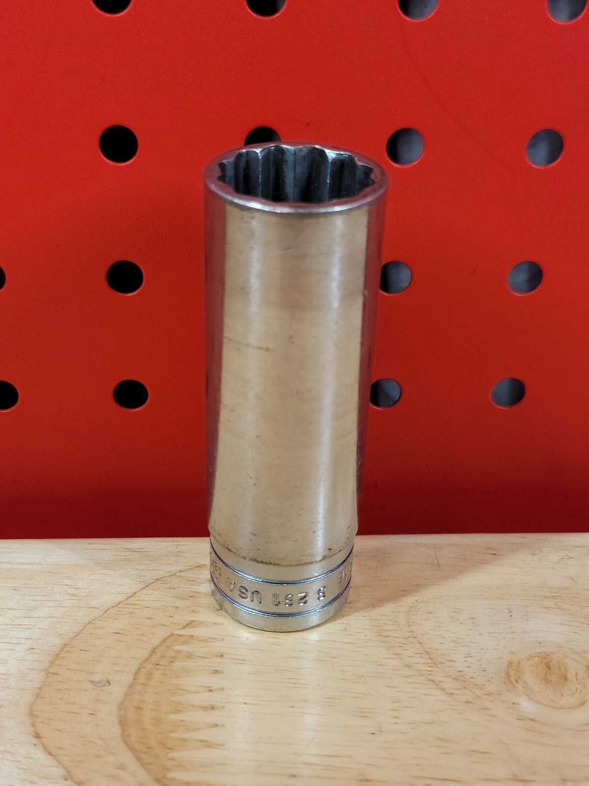 Snap-on Tools S261 13/16″ SAE 1/2″ Drive Deep 12-Point Socket USA