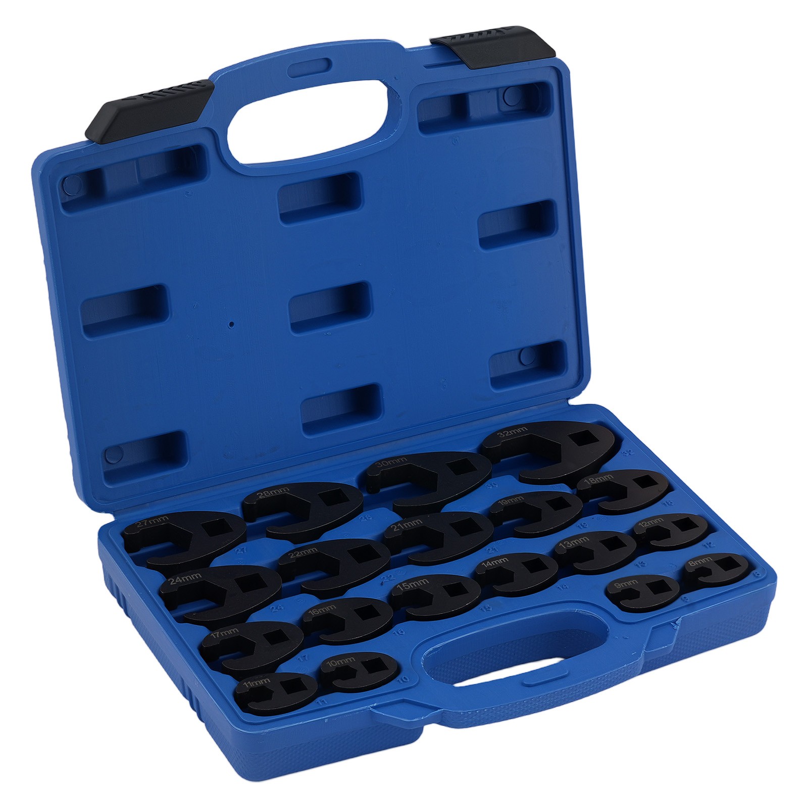 19PC Heavy Duty Crowfoot Wrench Set 8-32mm Chrome Molybdenum Steel Tool Kit