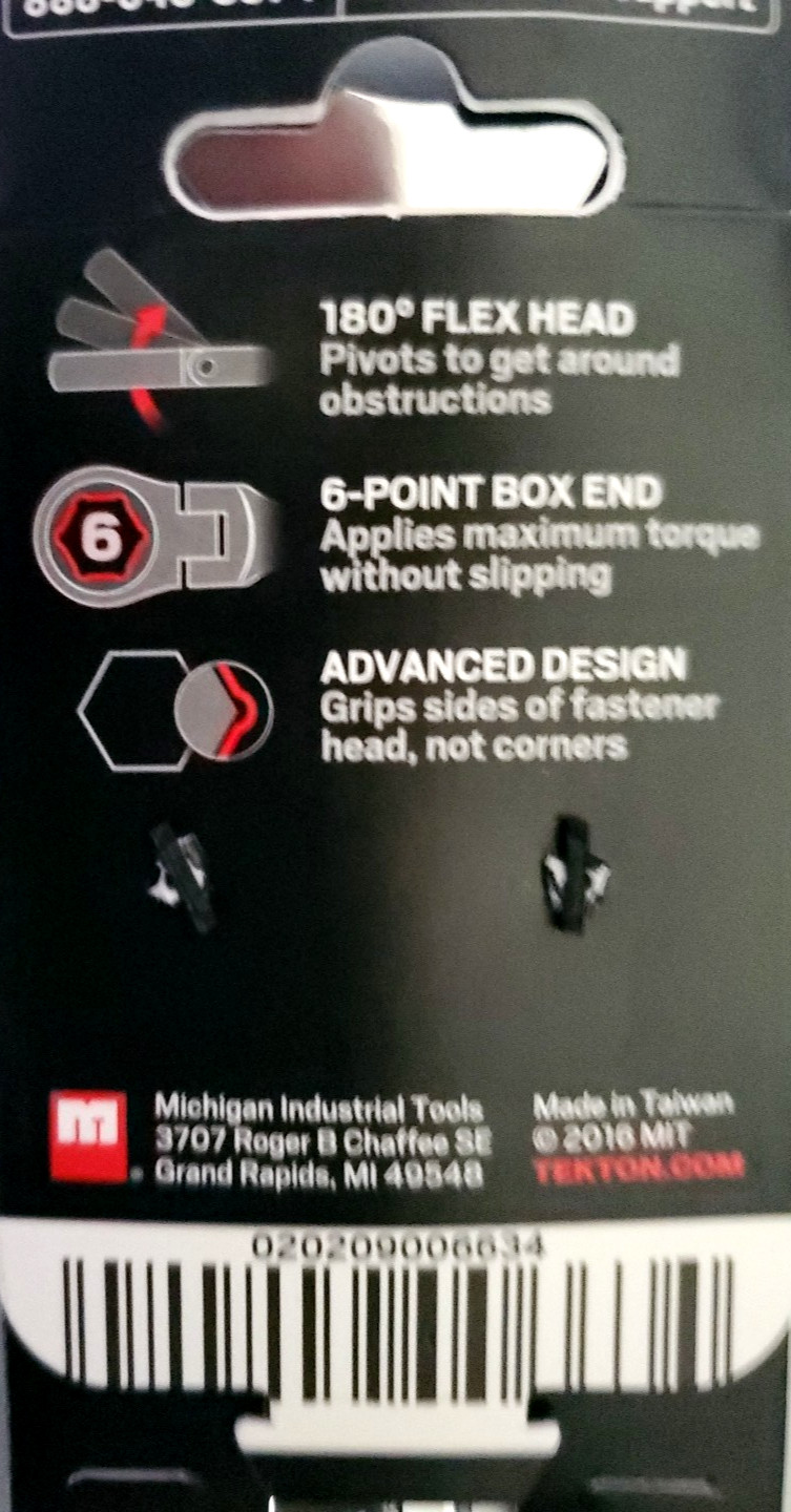 Flex Head Ratcheting 1/2 In Open And Box End Wrench TEKTON
