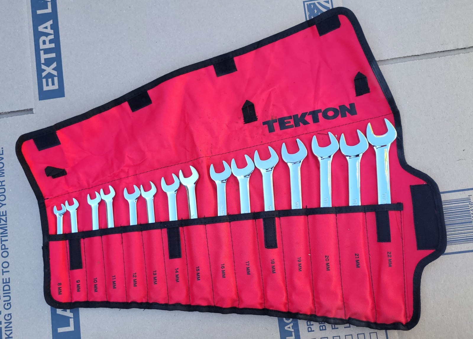 Tekton 15 Piece Combination Wrench Set With Pouch. 8mm-22mm