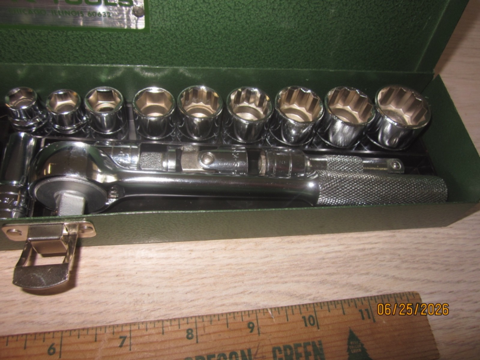 VTG S-K TOOLS VERY NEAR MINT CONDITION SAE 3/8″ DRIVE 21 PIECE SOCKET SET