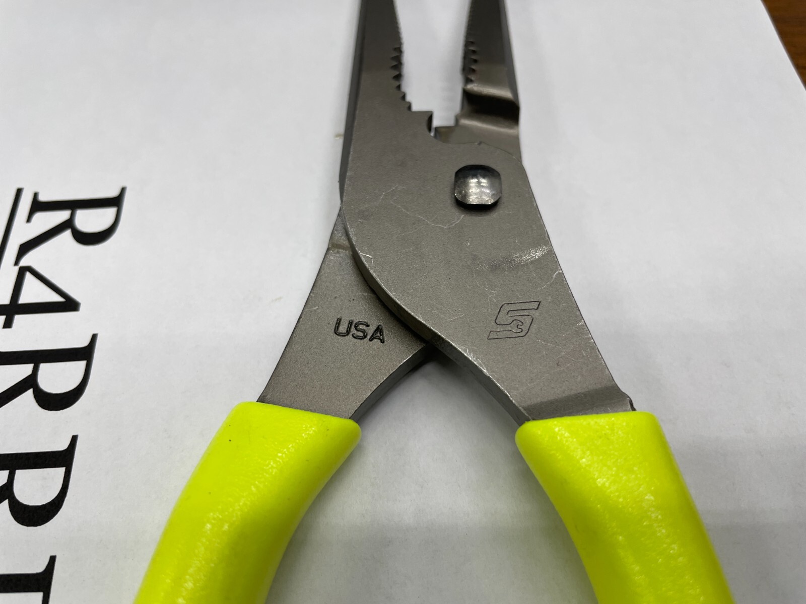 Snap-On Tools USA NEW HIVIZ 9″ Soft Grip Long Nose Slip Joint Pliers LN47ACFHV