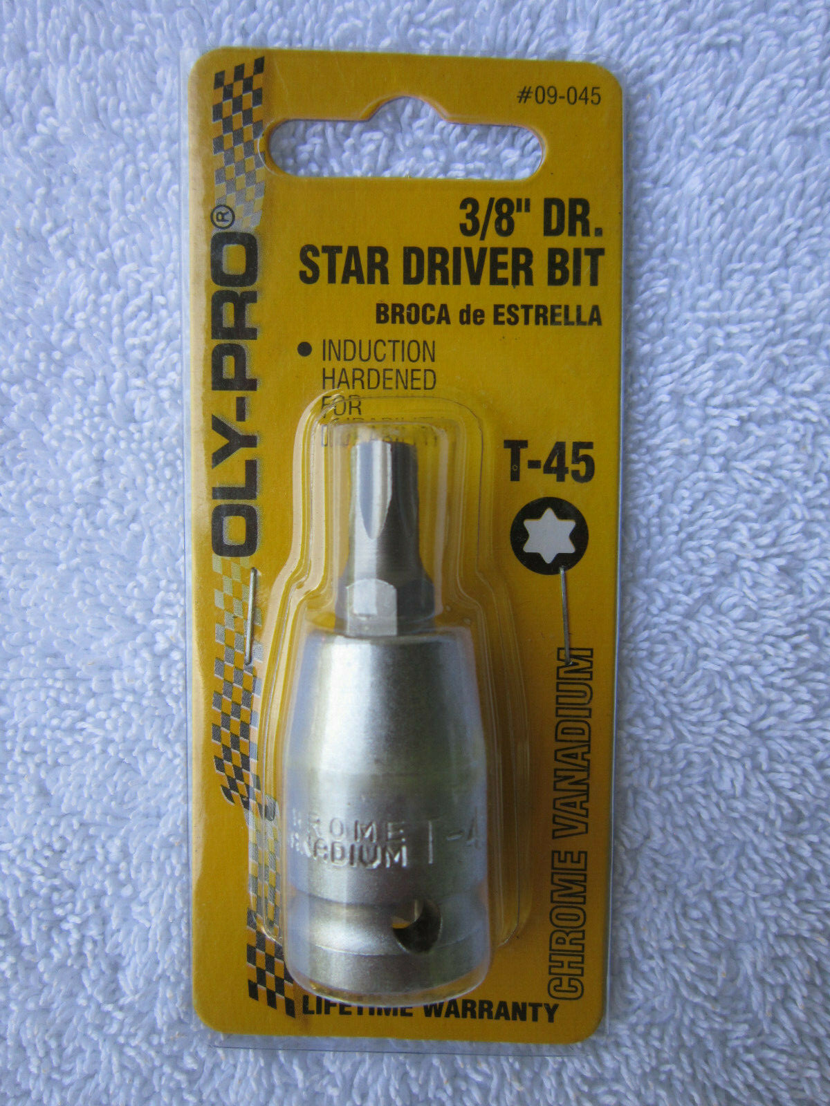 Oly-Pro – T45 (3/8″ Drive) Torx Star Bit Socket (Part # 09-045) **NEW** (T-45)