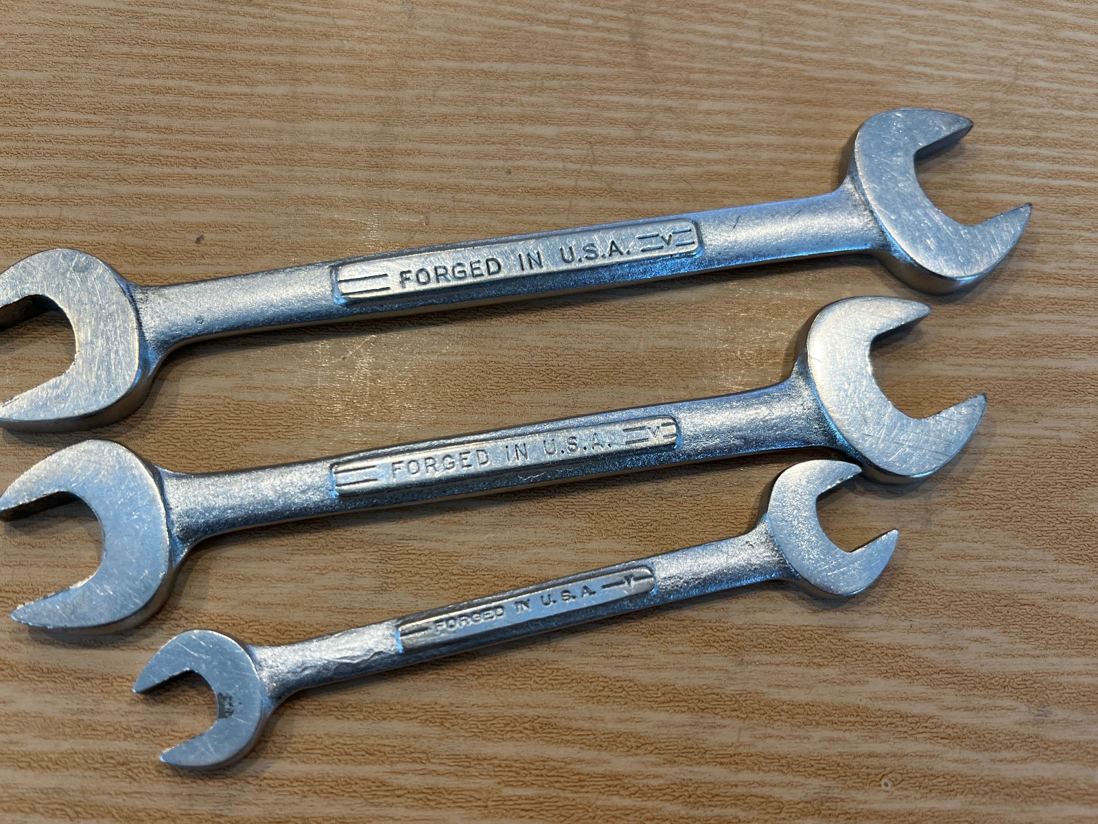 Sears Craftsman Double Open End Wrench Set USA 5/8×3/4 19/32×11/16 3/8×7/16 =V-