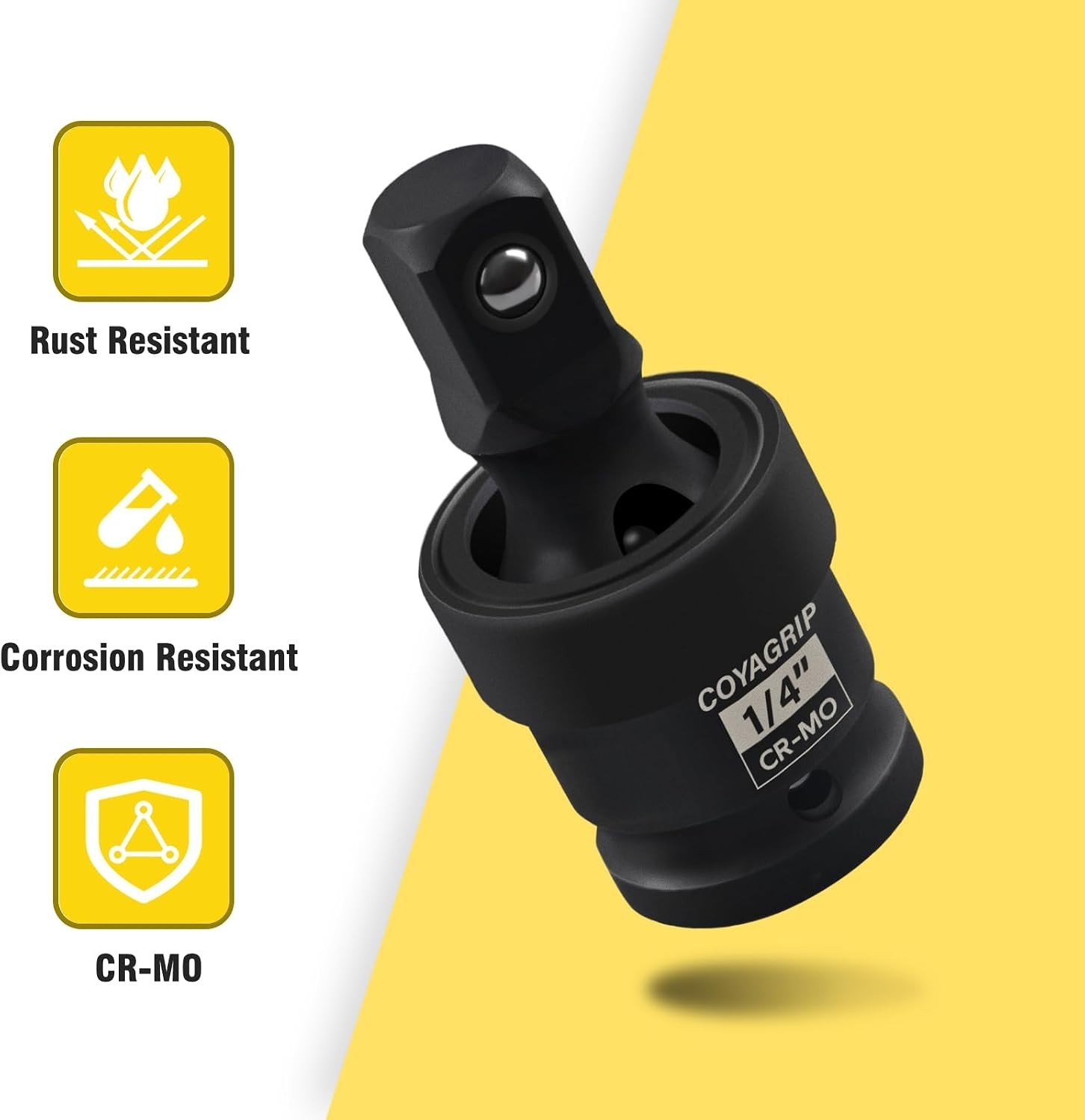 360° Rotation 1/4″ Swivel Socket – Chrome Molybdenum Steel for Precision Work