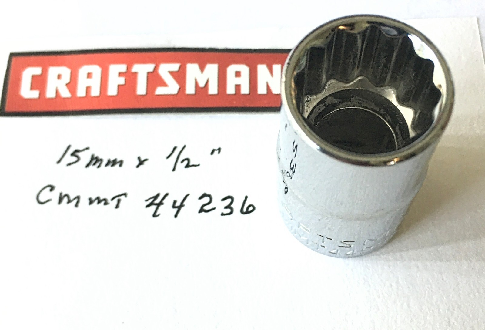 Craftsman 15 mm x 1/2″ Dr Socket CMMT 44236 – 12 Point Free USA Shipping