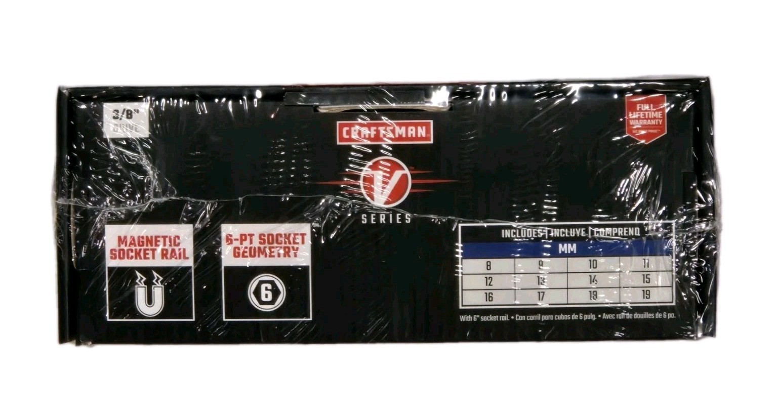 Craftsman V-Series 3/8″ Drive Metric Deep Socket Set 6 Pt 12 Piece CMMT17560V