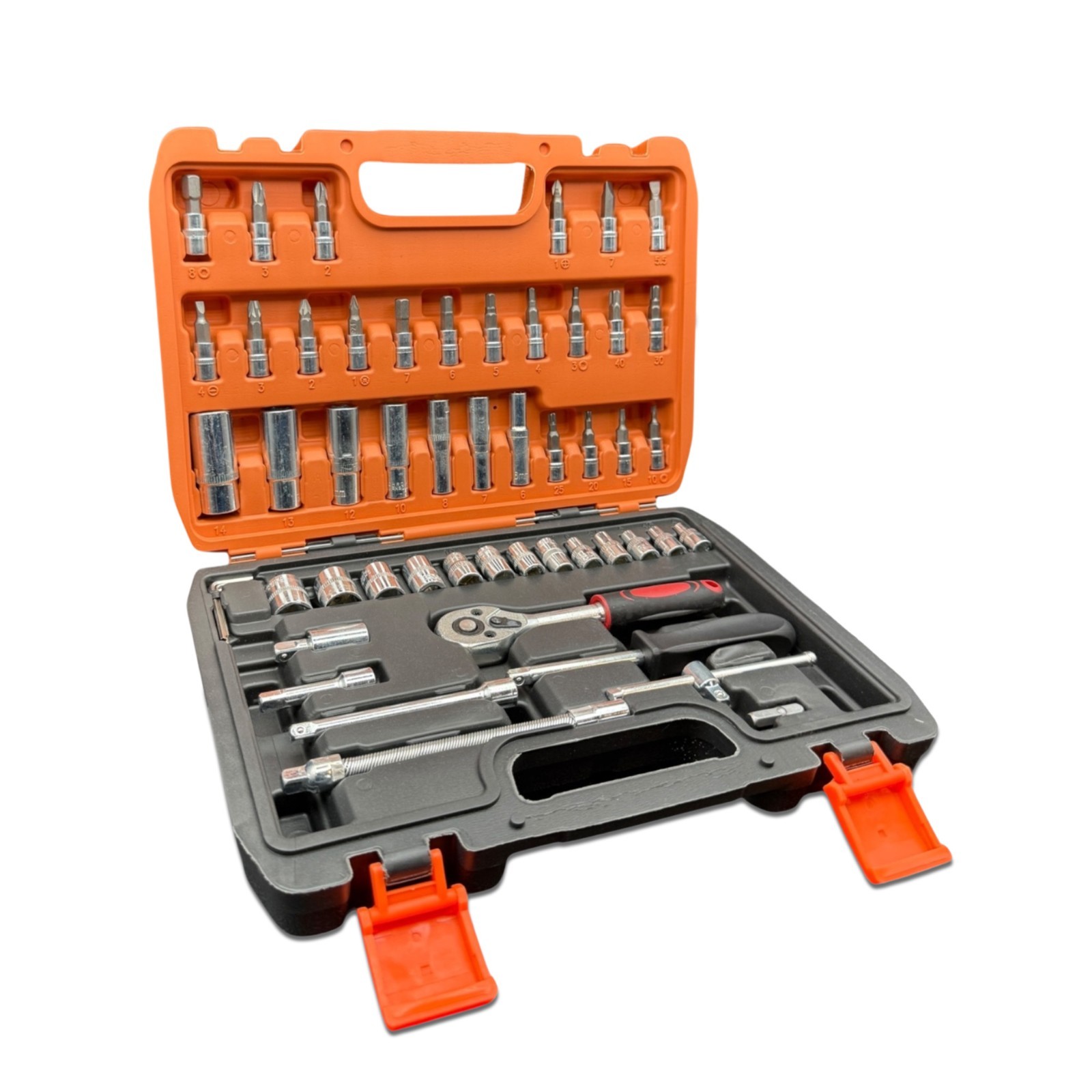 53Pcs Socket Wrench & Ratchet Tool Set Galvanized Carbon Steel Tool Kit