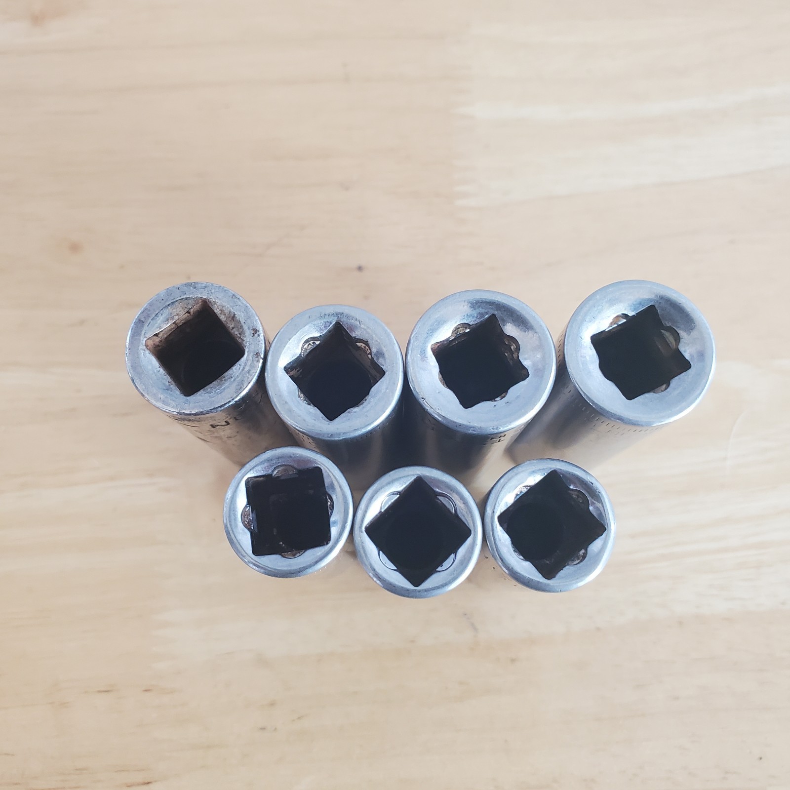 Craftsman Lot of 7 Metric & SAE 3/8″ Dr 6pt G Series Long Sockets READ