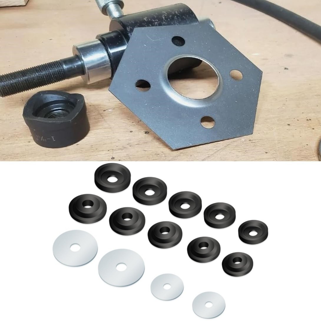 Dimple Die Set&Steel Backing Discs Fit Harbor Freight Hydraulic Punch Driver Kit