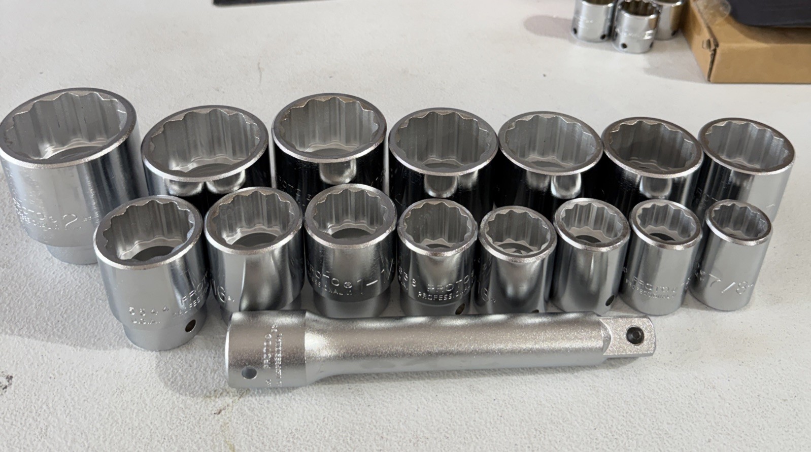 16pc Proto Tools 3/4″ Drive 12 Point Socket Set 7/8”- 2” Brand New
