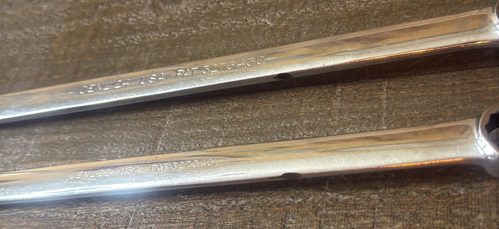 Snap on OEXL wrench’s sold as pair will separate upon request no owner markings