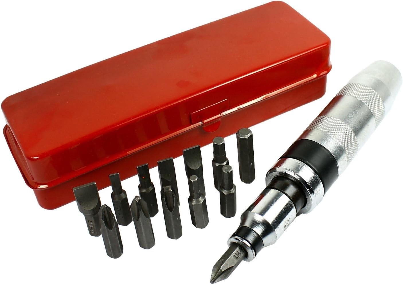 14 Pc 1/2″ Heavy Duty Impact Screwdriver Driver Set SAE Reversible w/ Metal Case